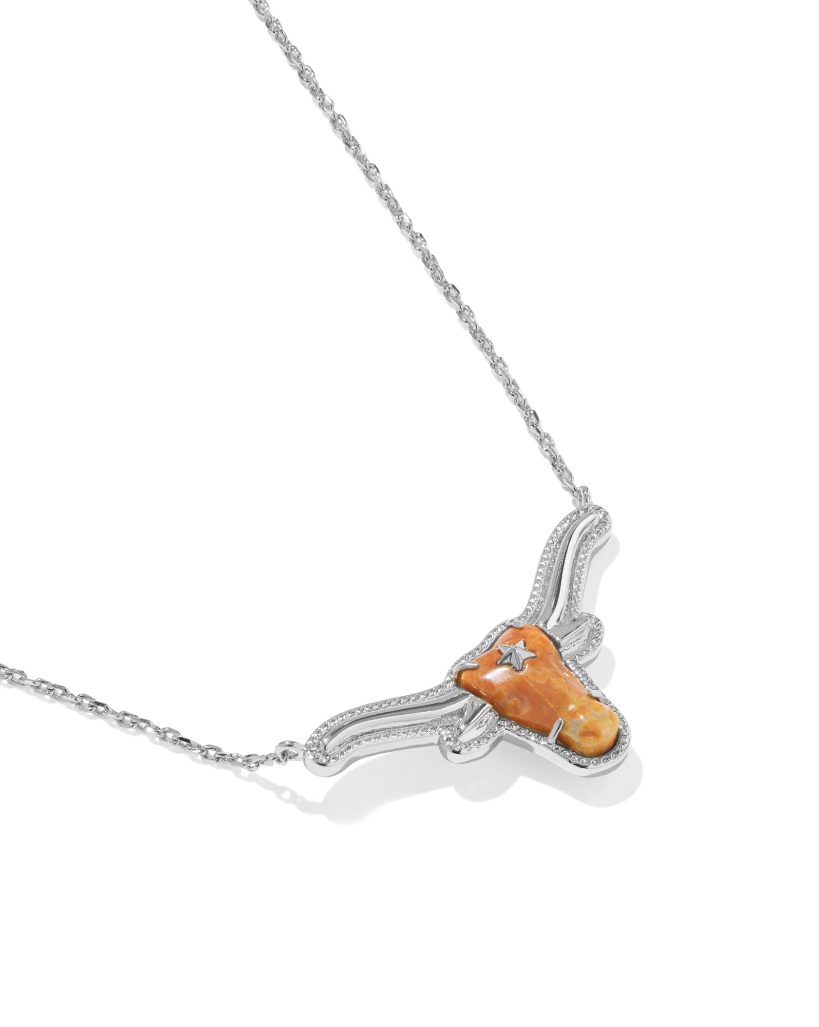 Longhorn Silver Short Pendant Necklace
