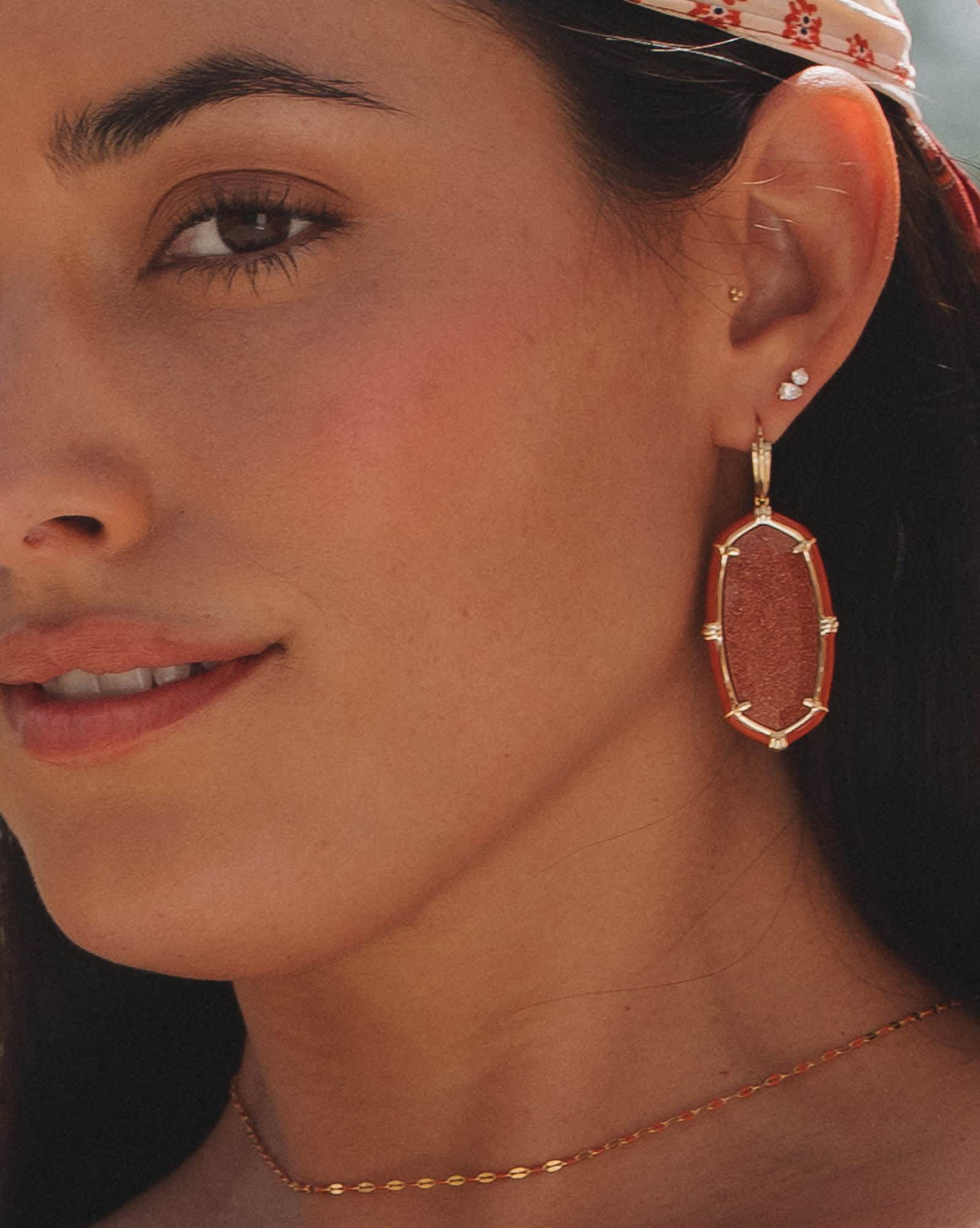 Elle Gold Enamel Drop Earrings