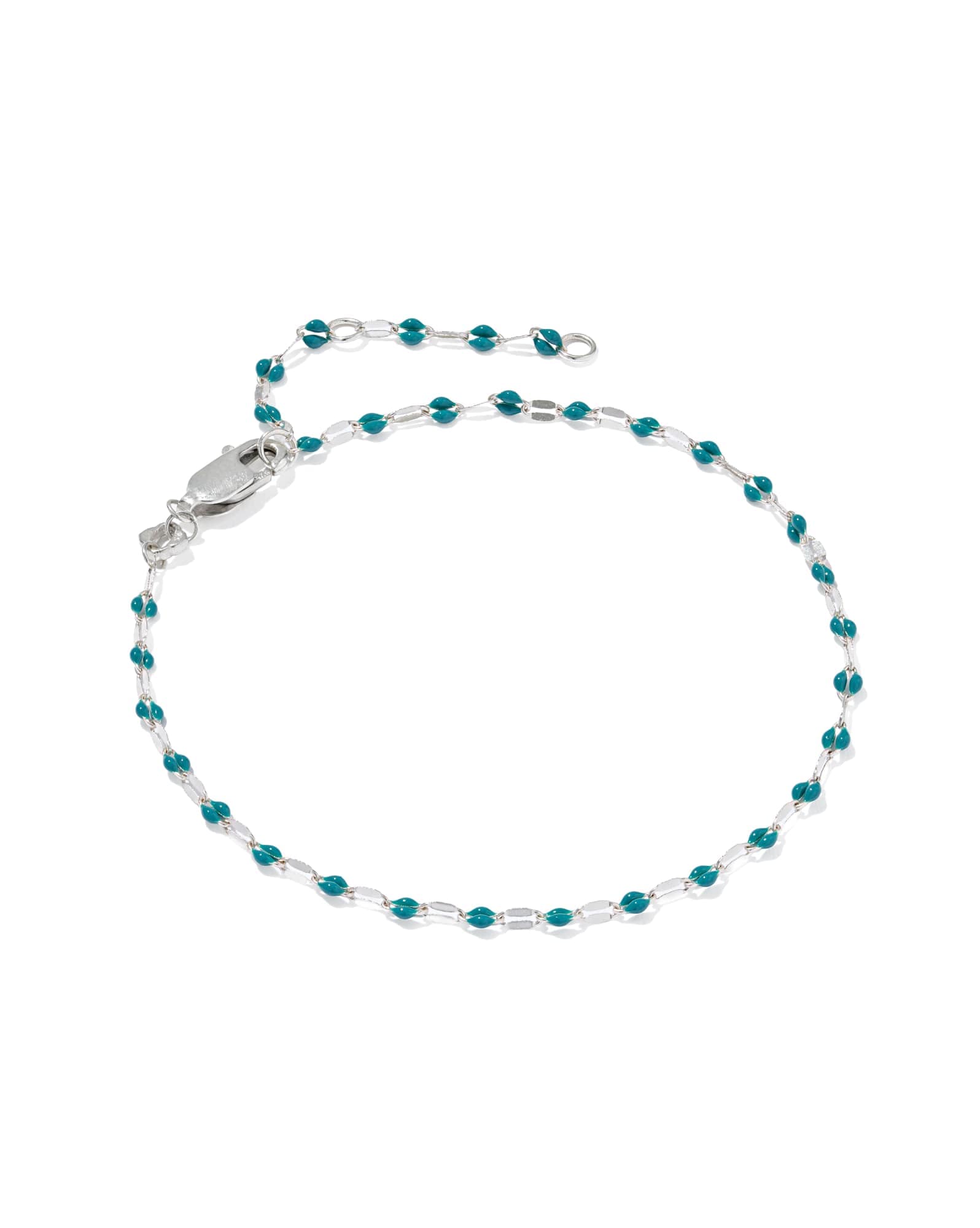 Enamel Mirror Sterling Silver Chain Bracelet