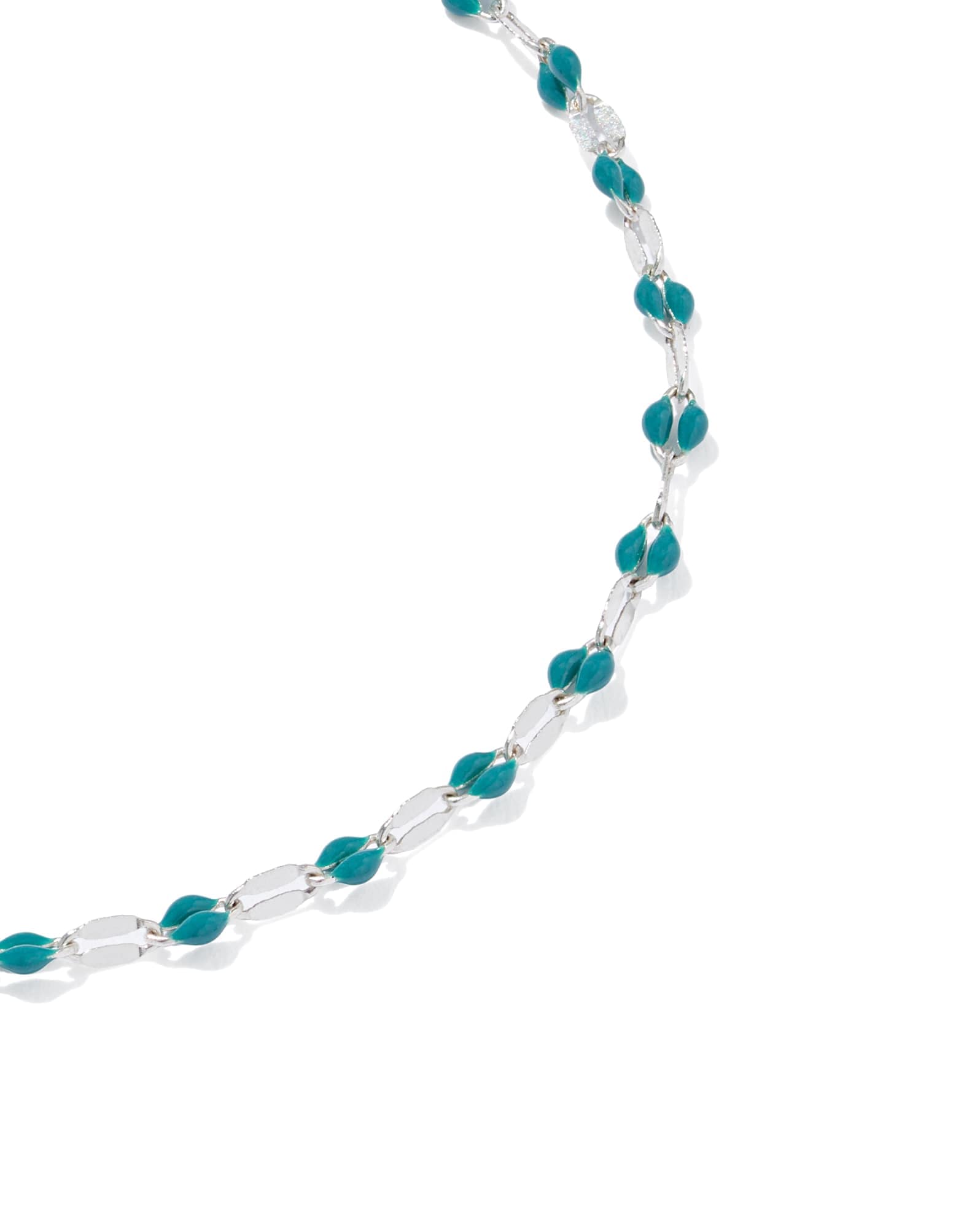 Enamel Mirror Sterling Silver Chain Bracelet