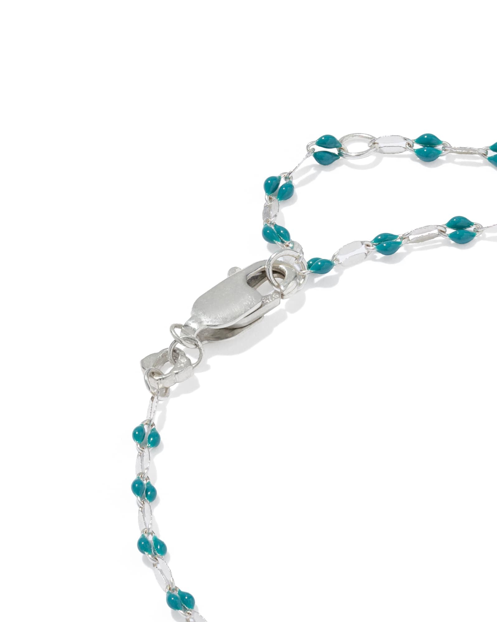 Enamel Mirror Sterling Silver Chain Bracelet