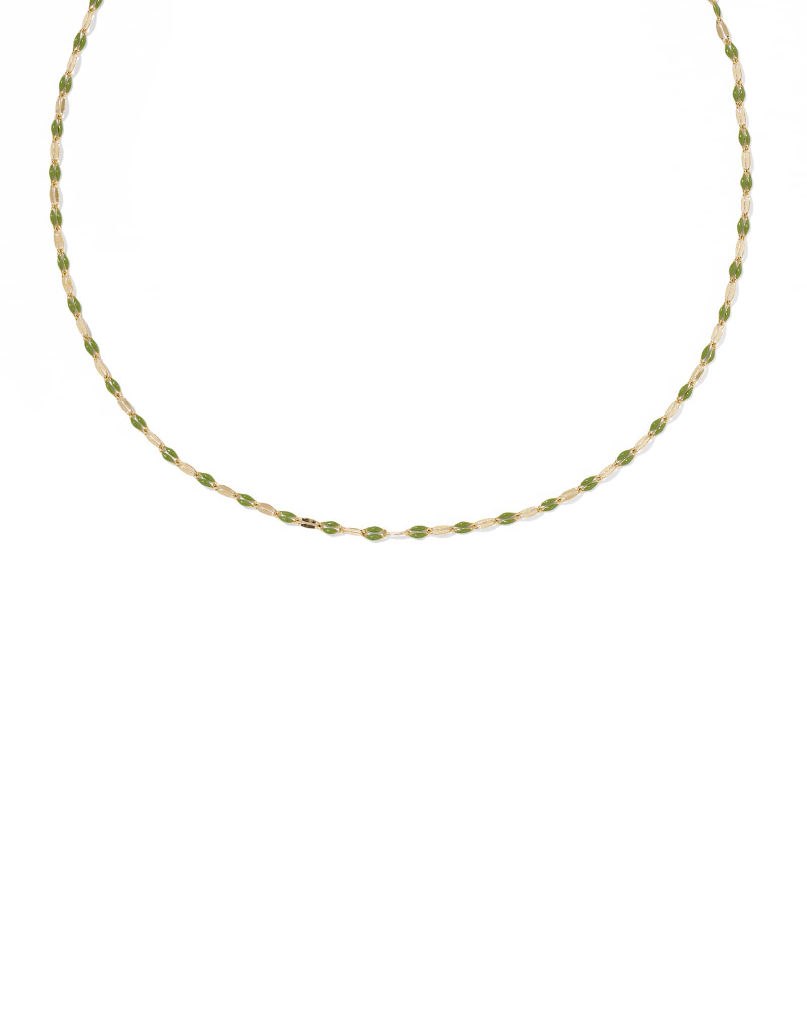 Enamel Mirror 18k Gold Vermeil Chain Necklace