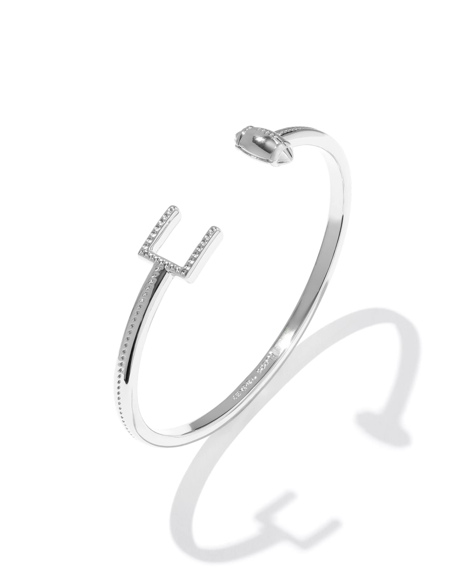 Wynn Silver Football Cuff Bracelet