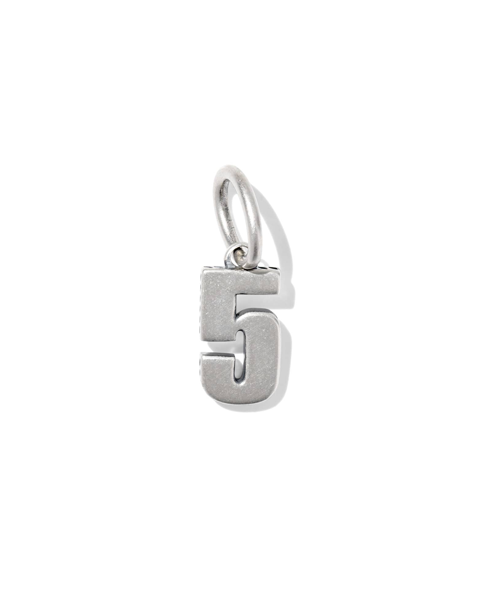 Large Metal Number 5 Oxidized Sterling Silver Charm