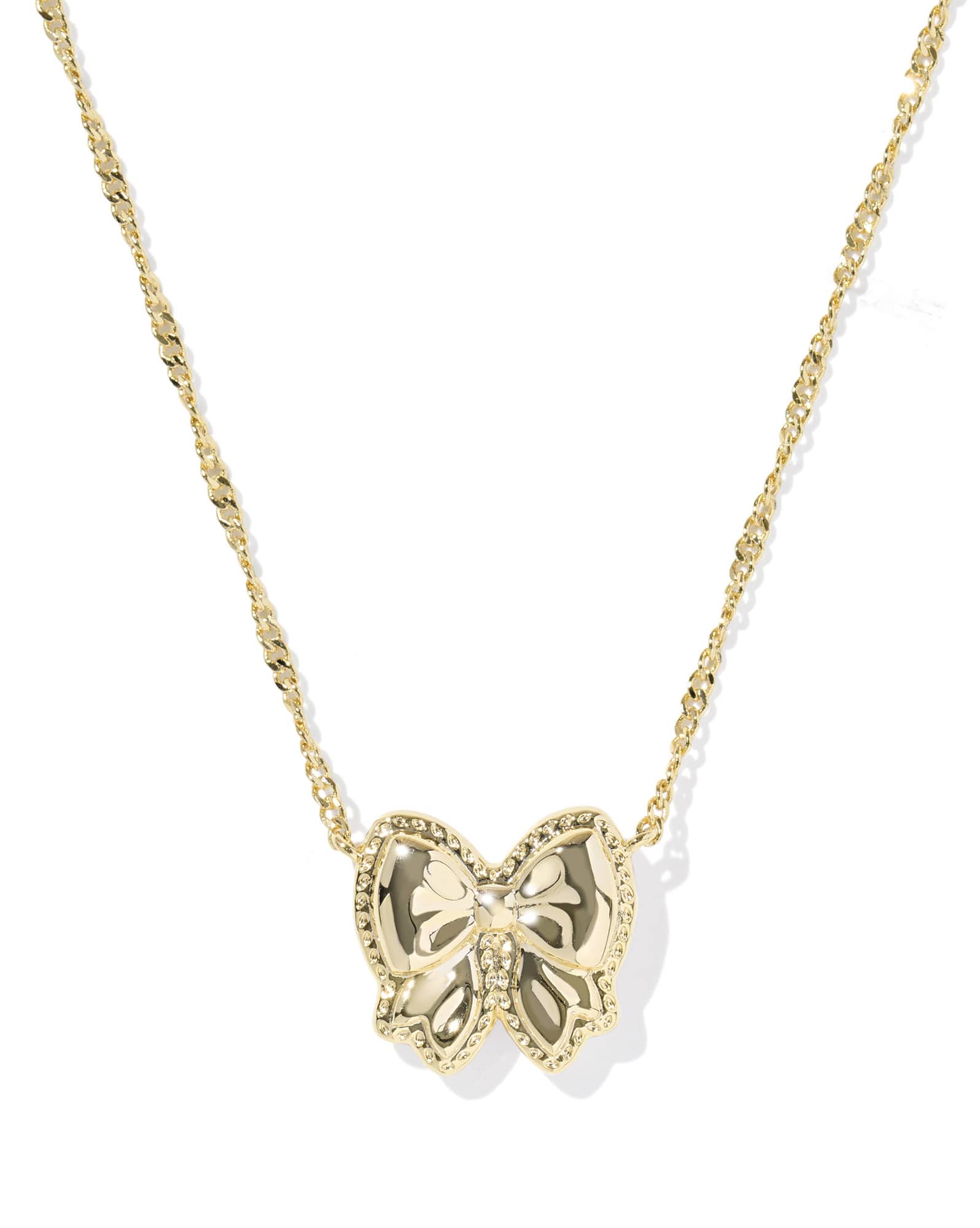 Haley Bow Gold Short Pendant Necklace
