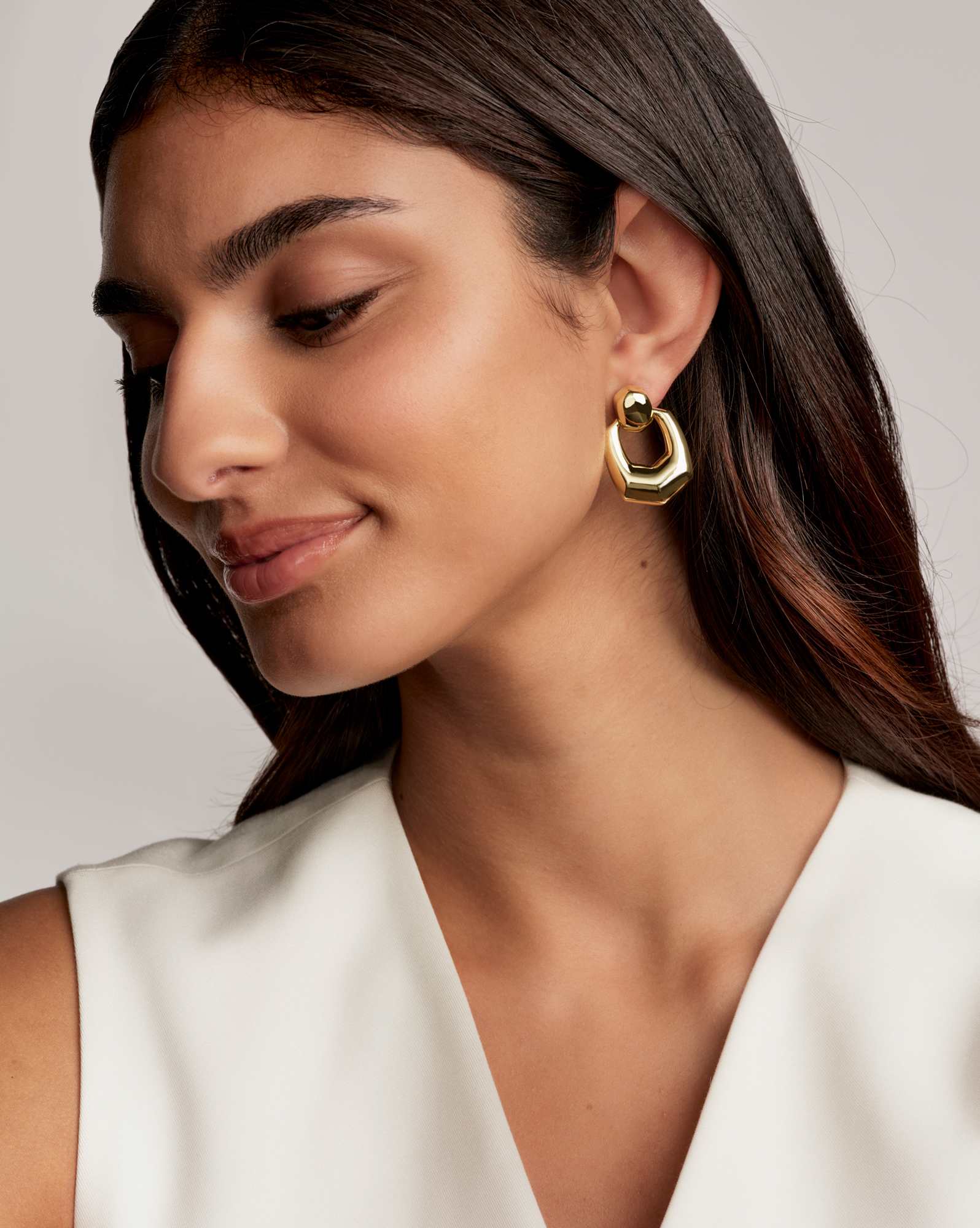 Kaitlin Gold Open Frame Earrings