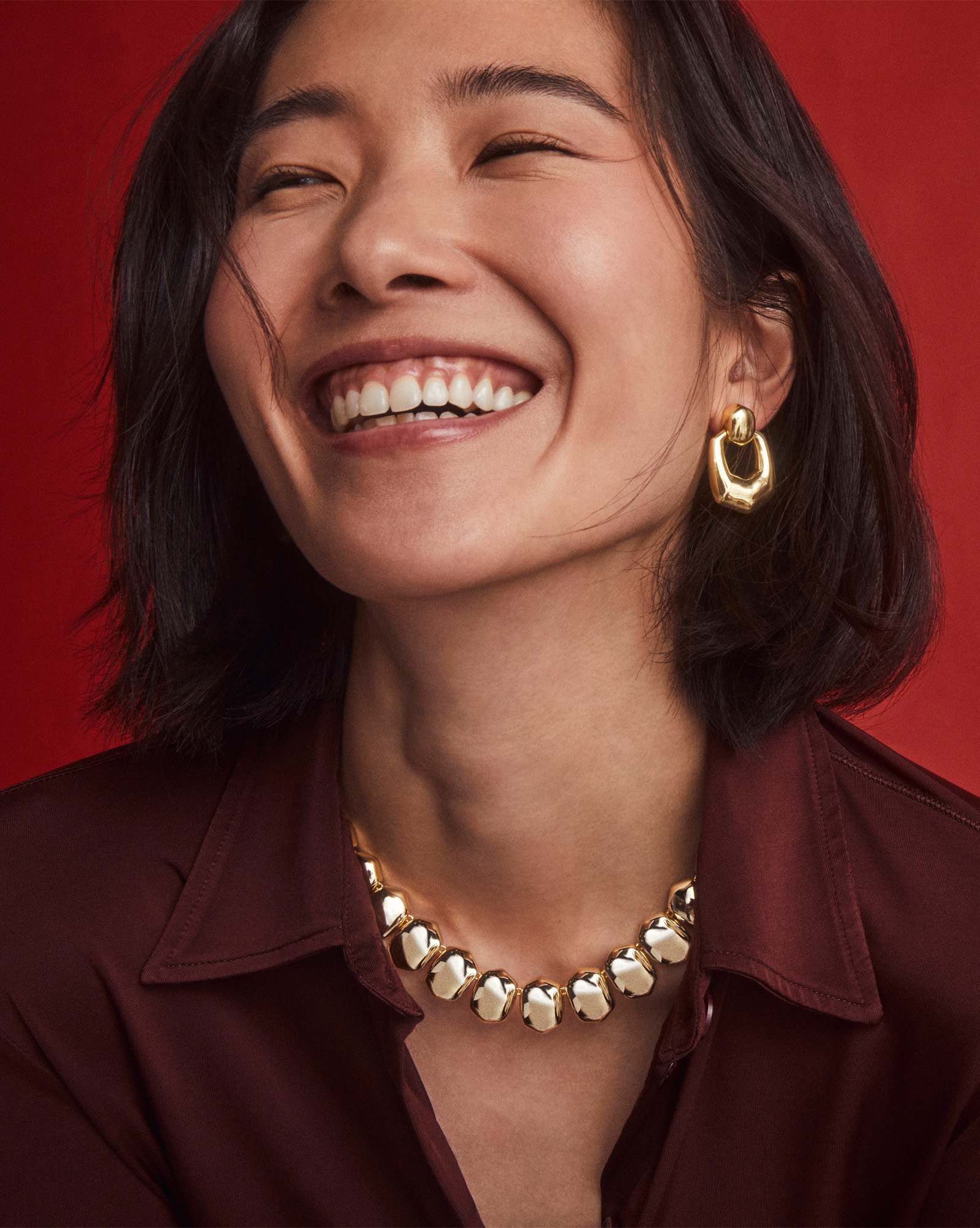 Kaitlin Gold Open Frame Earrings