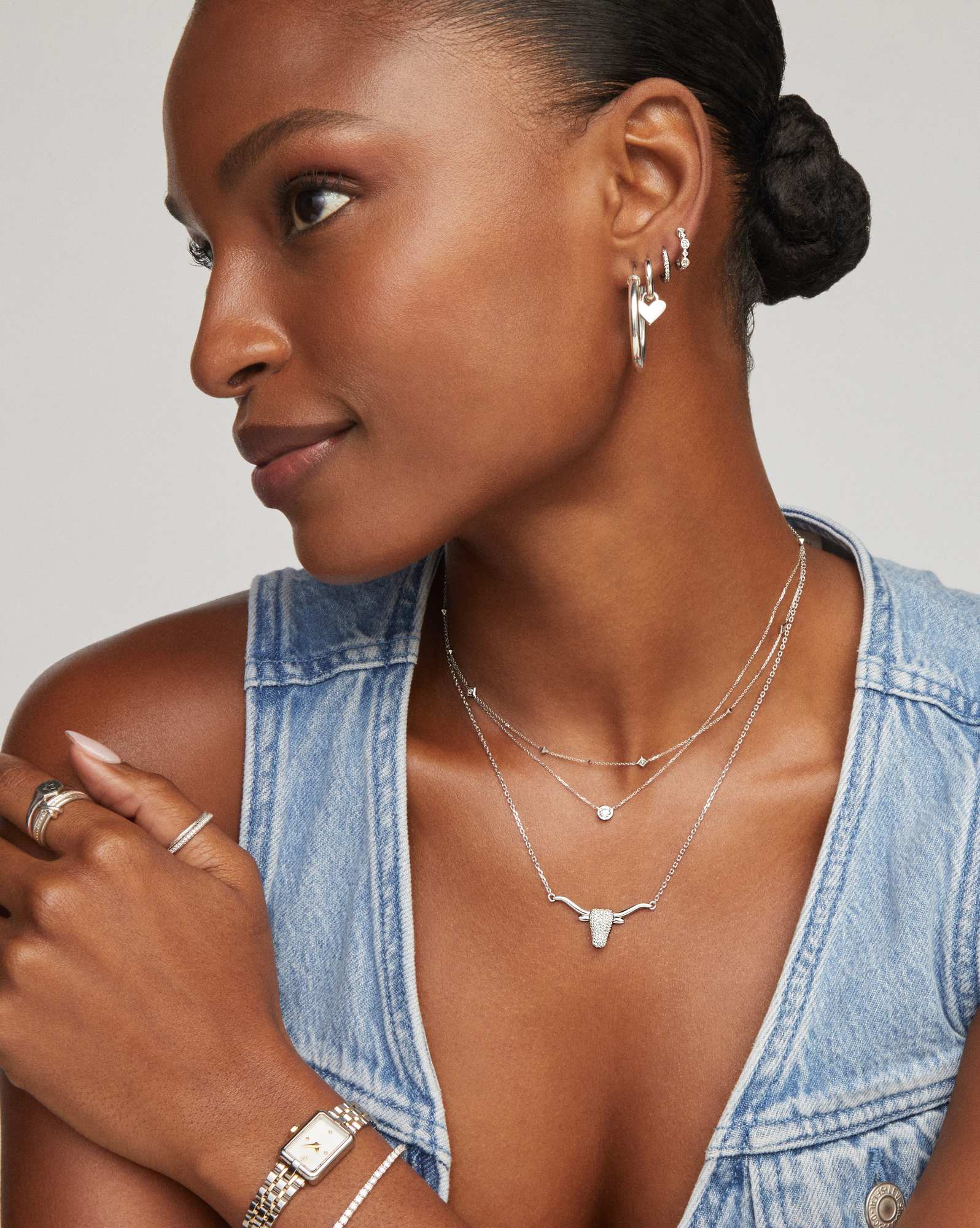 0.29 ct Longhorn 14k White Gold Pendant Necklace