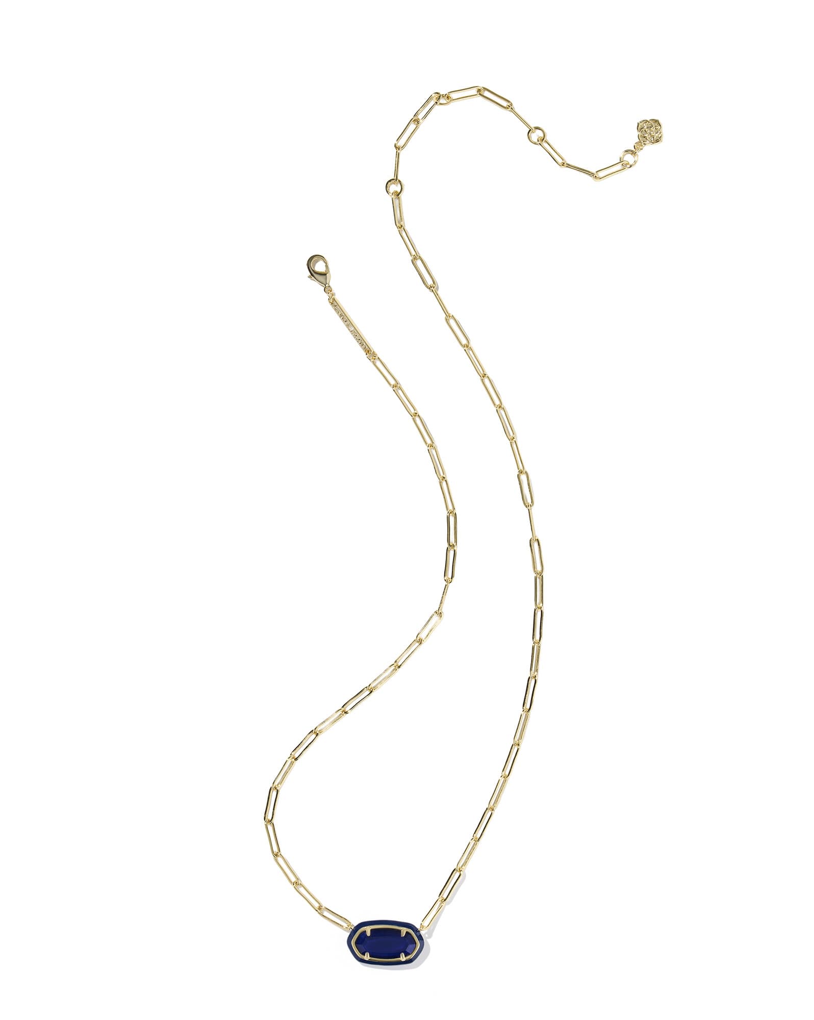 Elisa Enamel Frame Gold Paperclip Necklace