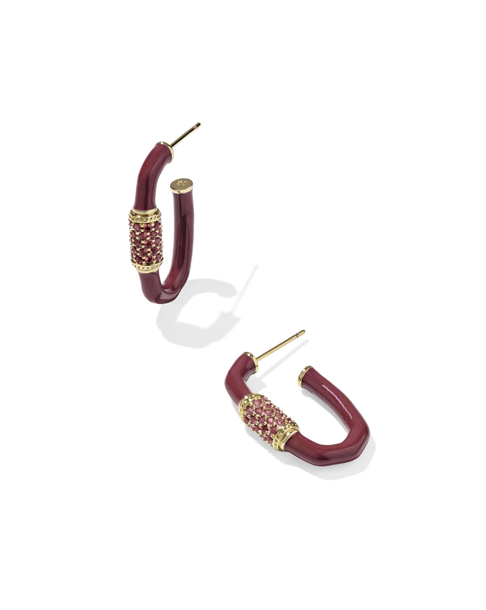 Emery Gold Enamel Hoop Earrings