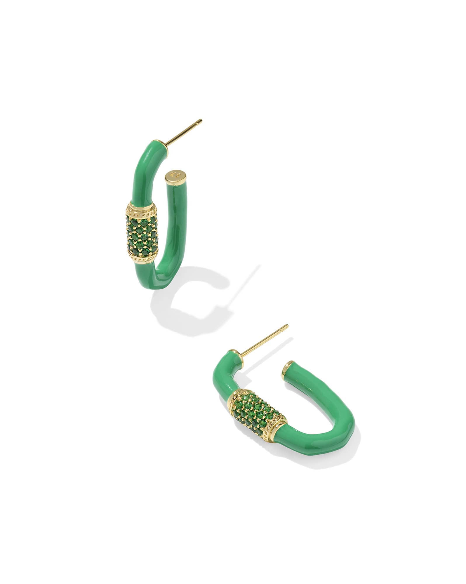 Emery Gold Enamel Hoop Earrings
