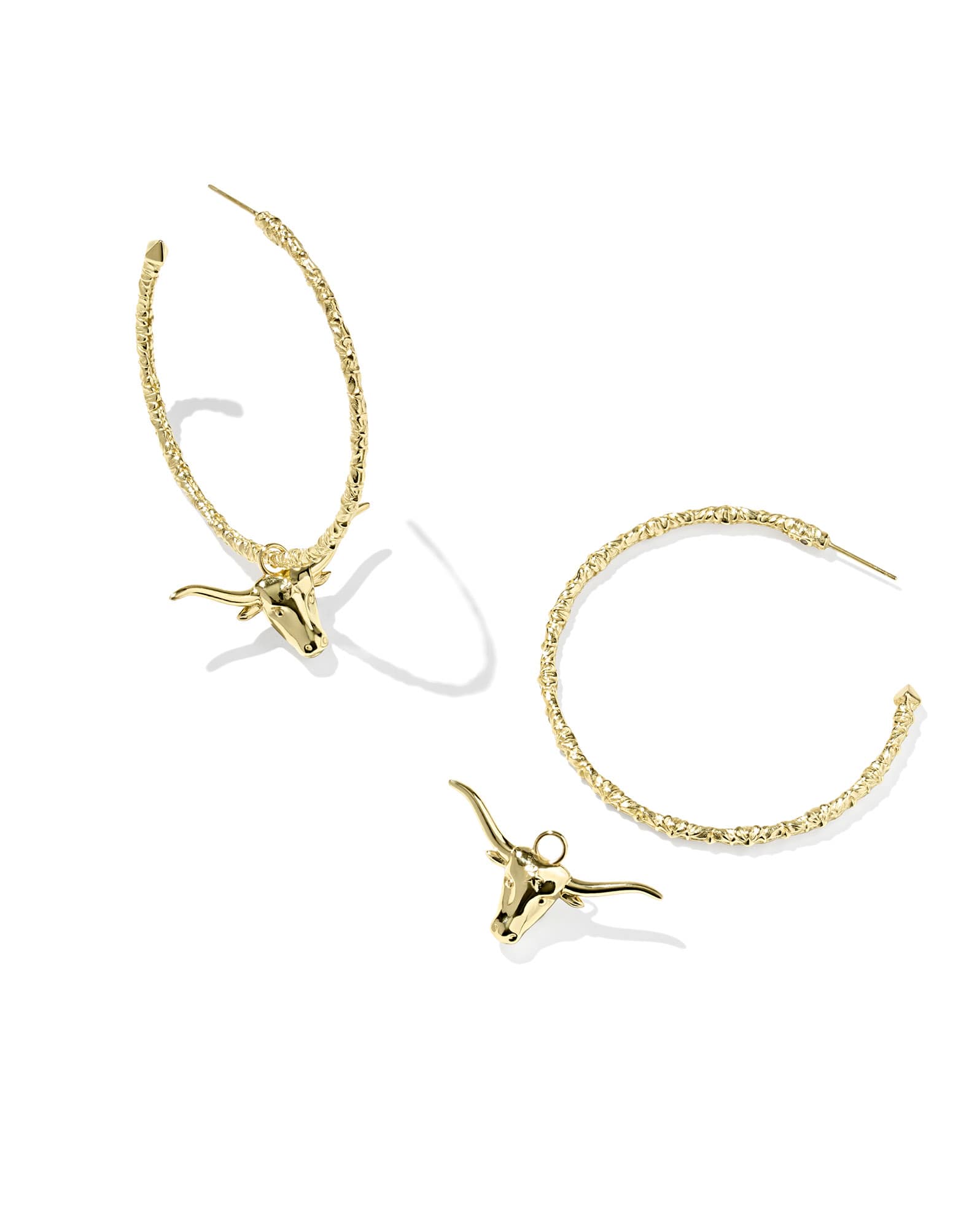 Longhorn Gold Convertible Hoop Earrings