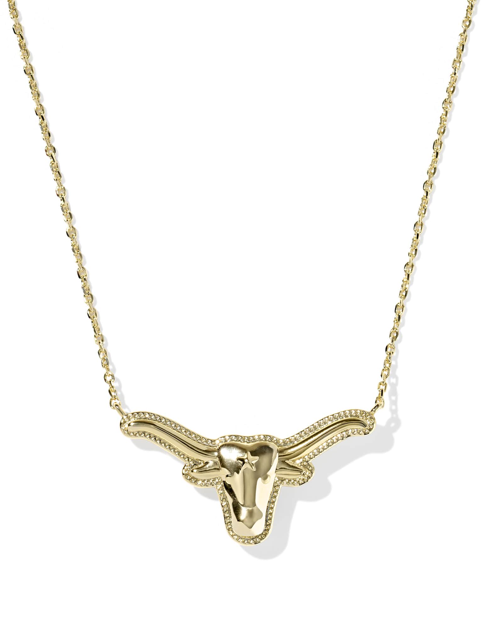 Longhorn Gold Short Pendant Necklace