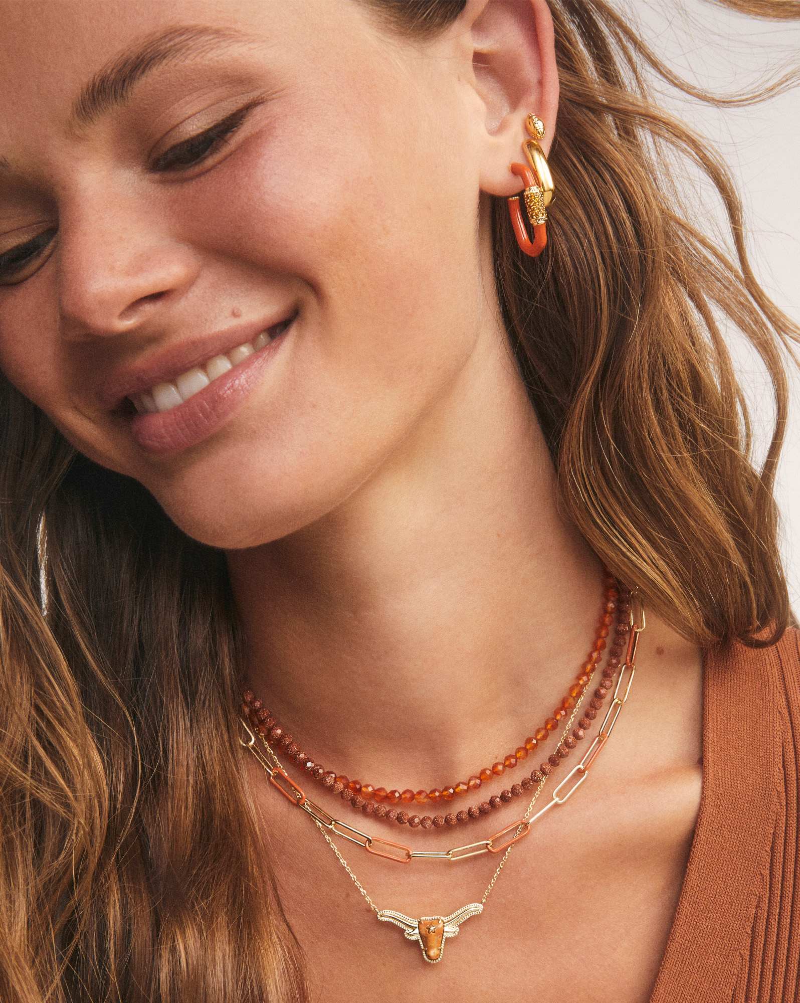 Emery Gold Beaded Strand Necklace