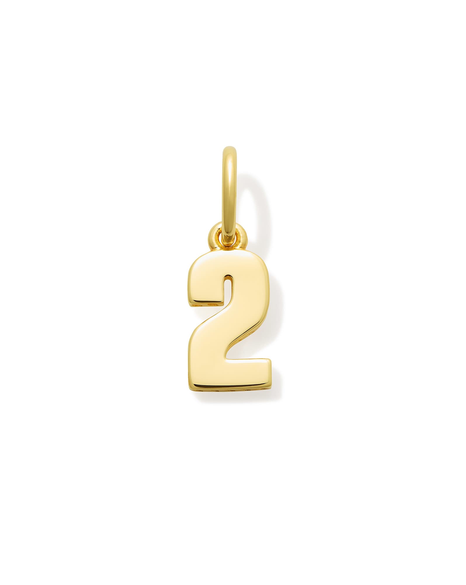 Metal Number 2 Charm in 18k Gold Vermeil