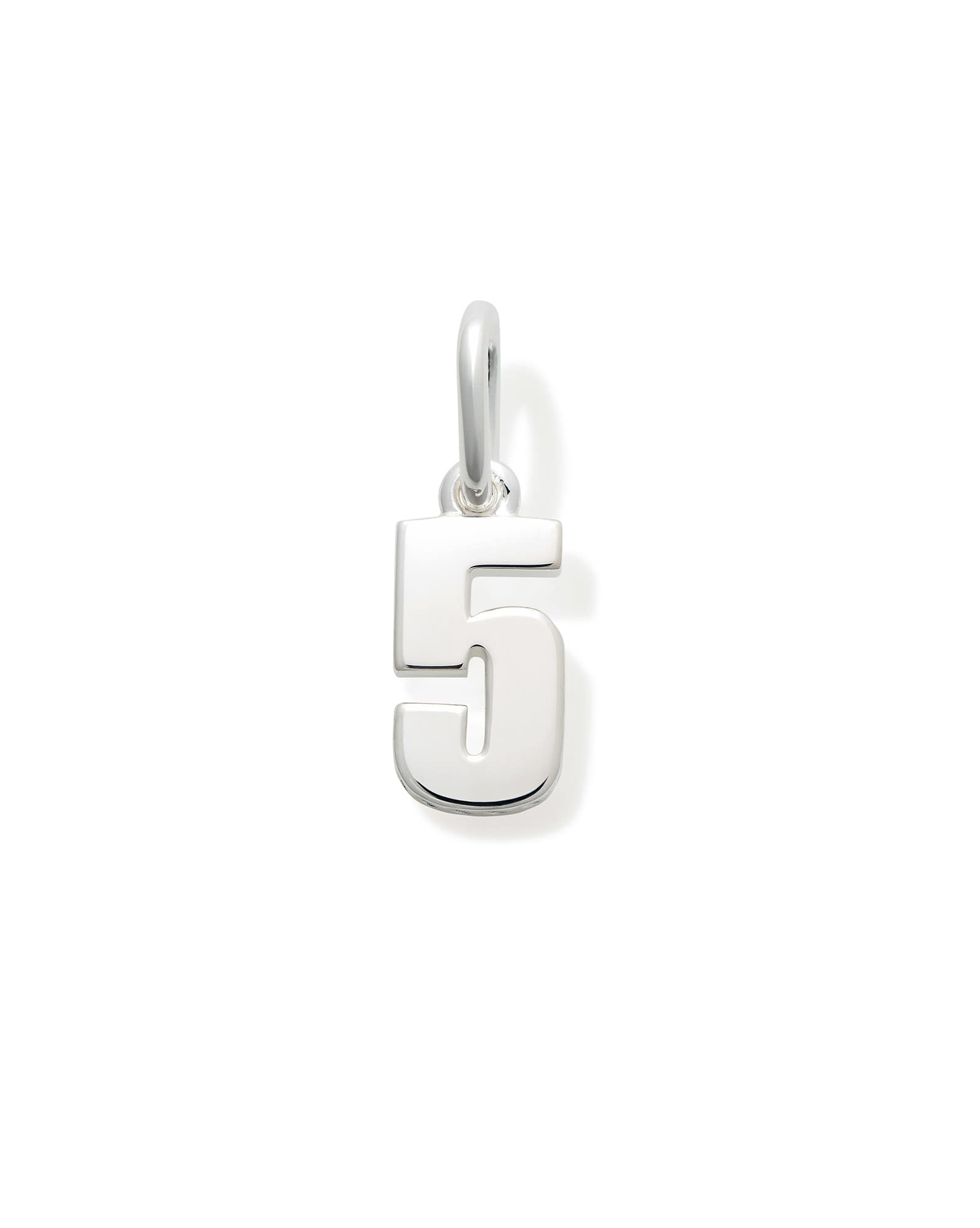 Metal Number 5 Charm in Sterling Silver
