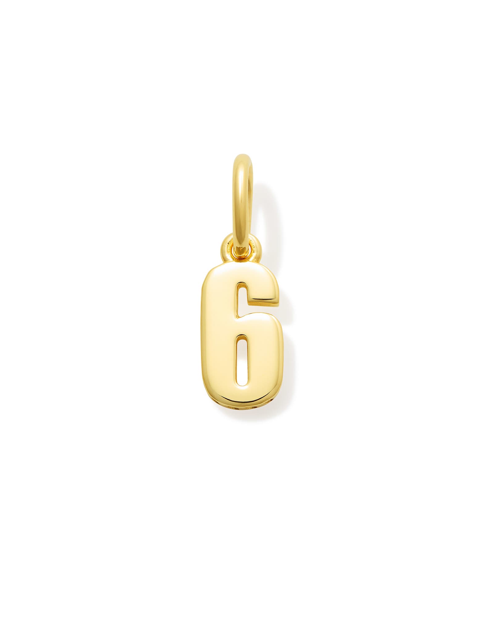 Metal Number 6 Charm in 18k Gold Vermeil