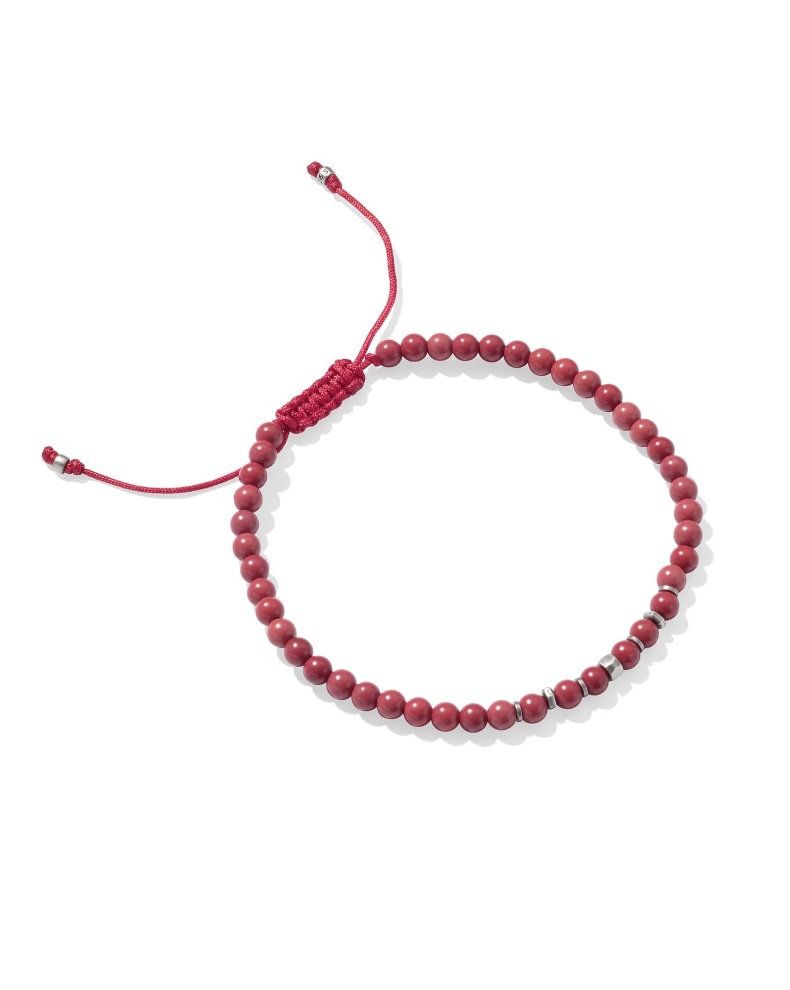 Otto Oxidized Sterling Silver Beaded Bracelet in Red Magnesite