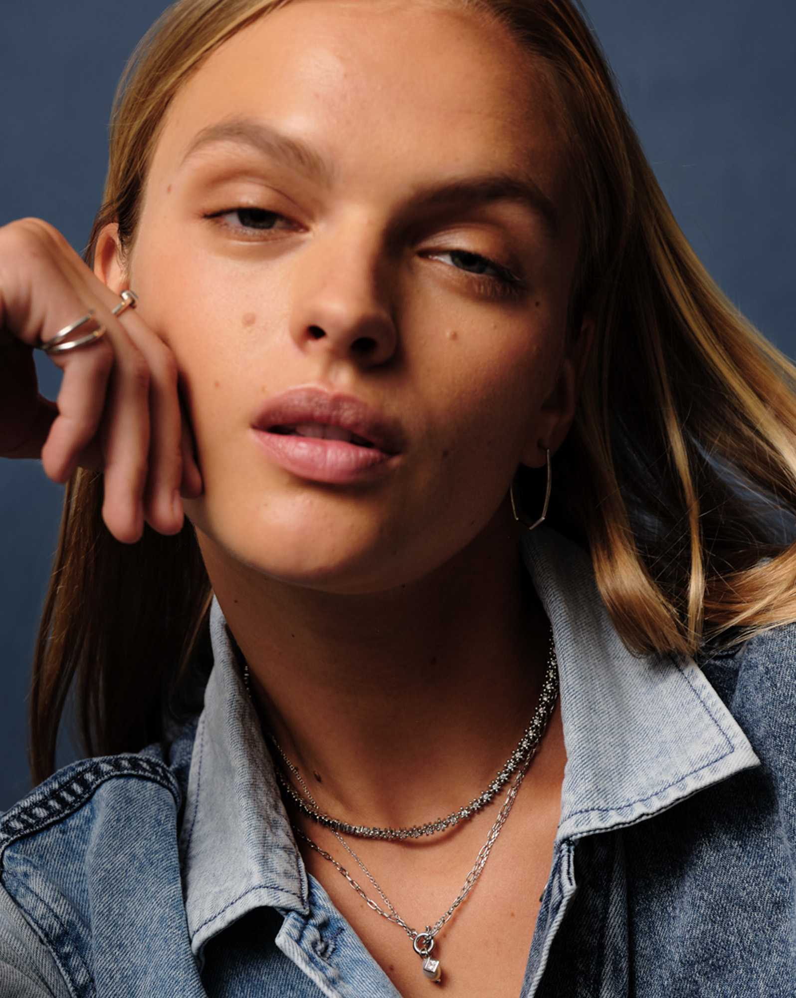 Eve Silver Chain Multi Strand Necklace in Freshwater Cultured Pearl