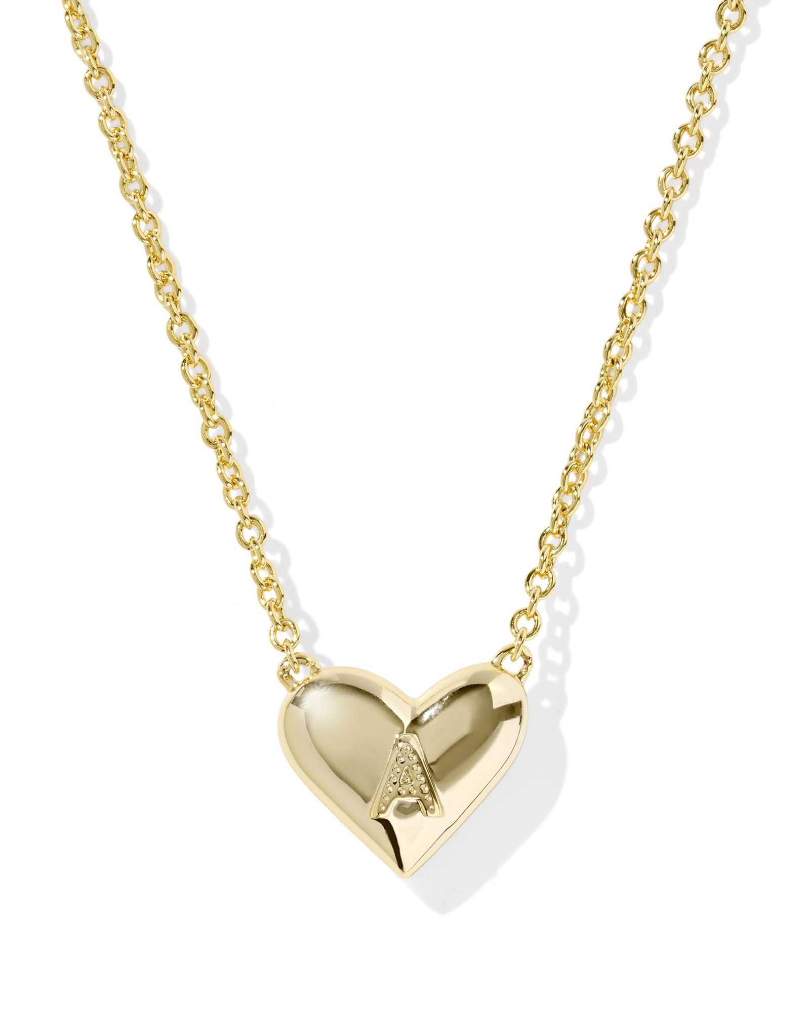 Ari Heart Letter A Gold Short Pendant Necklace