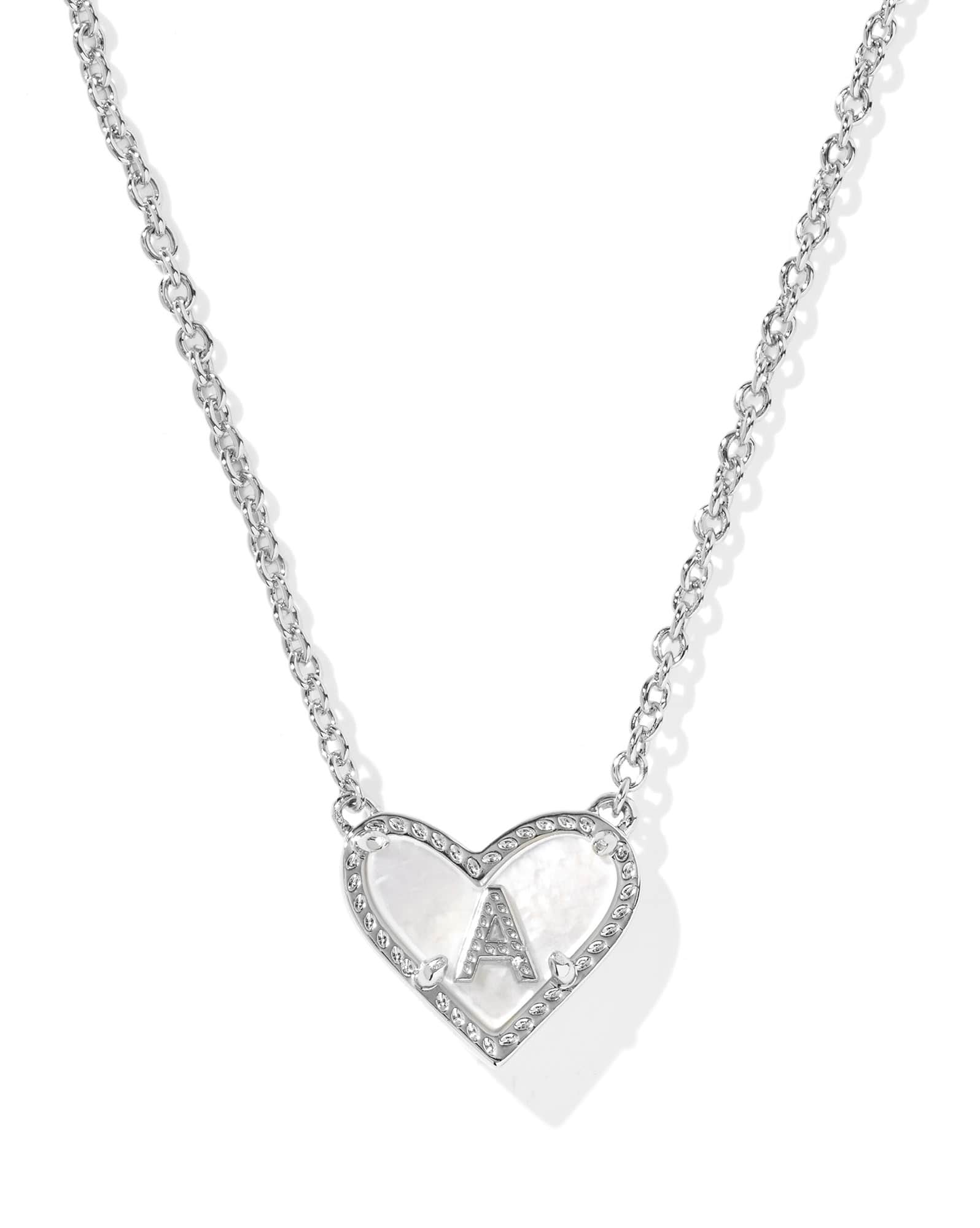 Ari Heart Letter Short Pendant Necklace