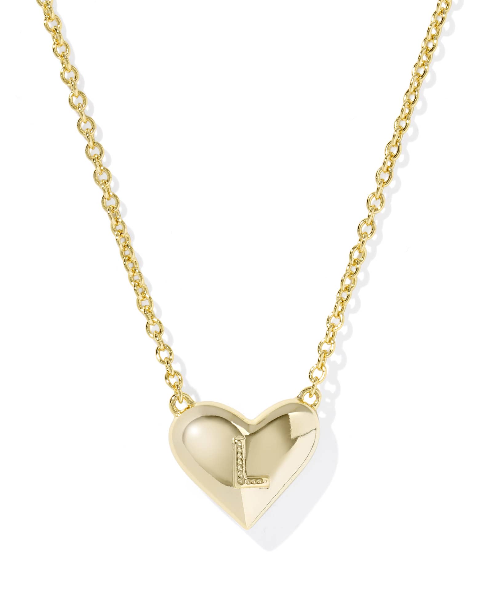 Ari Heart Letter L Gold Short Pendant Necklace
