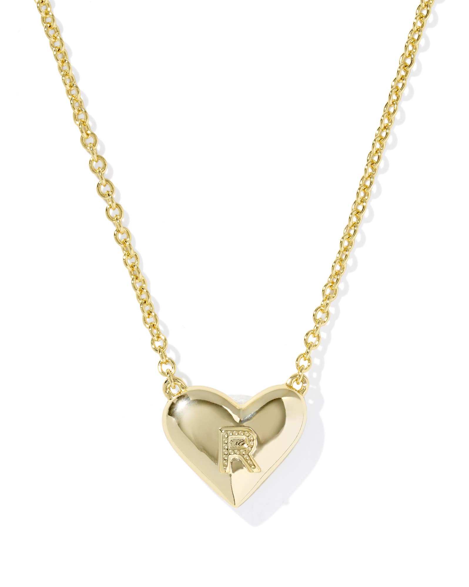 Ari Heart Letter R Gold Short Pendant Necklace
