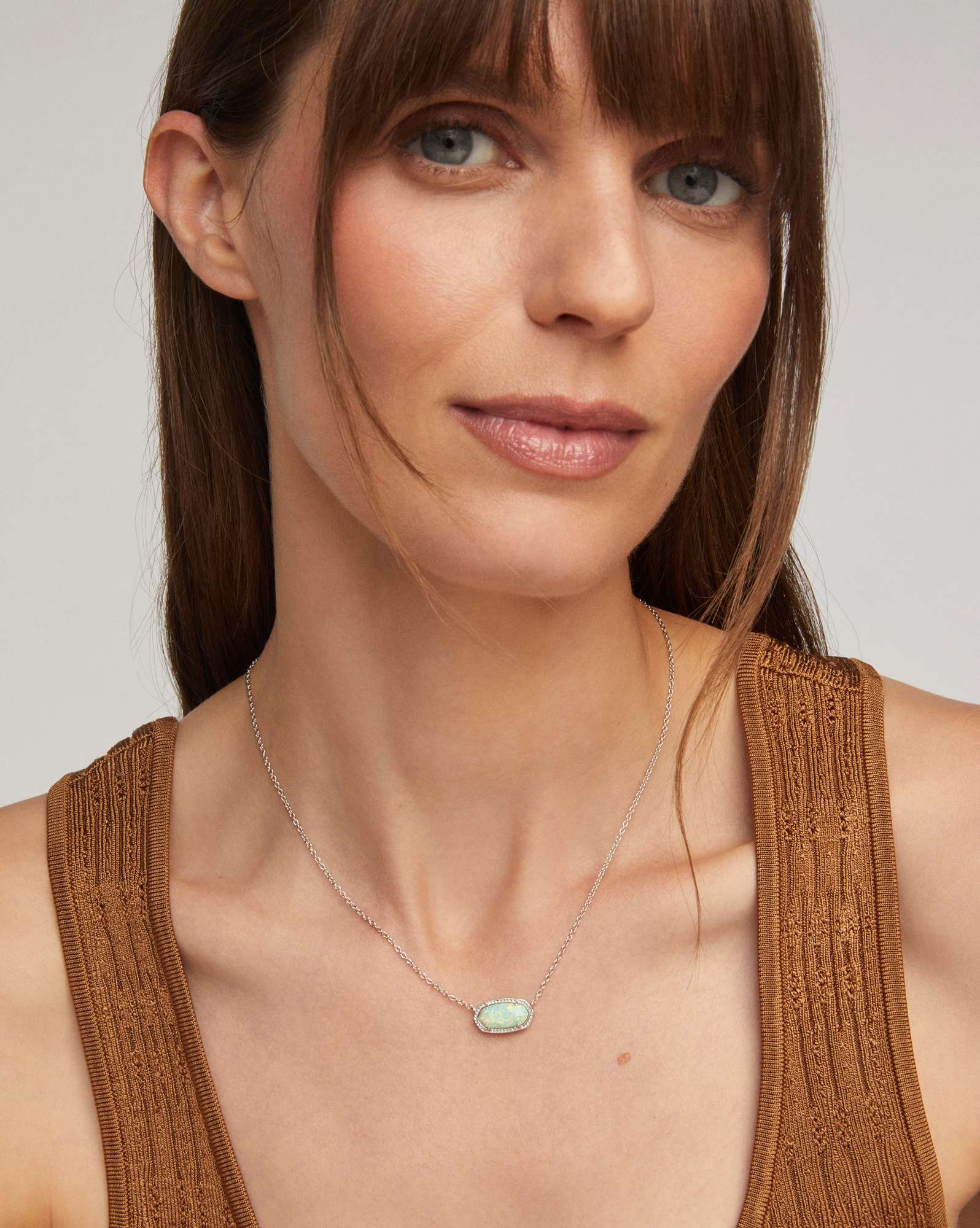 Elisa Silver Short Pendant Necklace