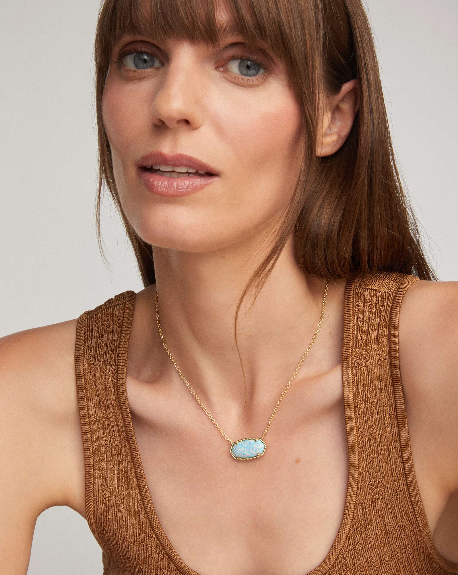 Elisa Gold Statement Short Pendant Necklace