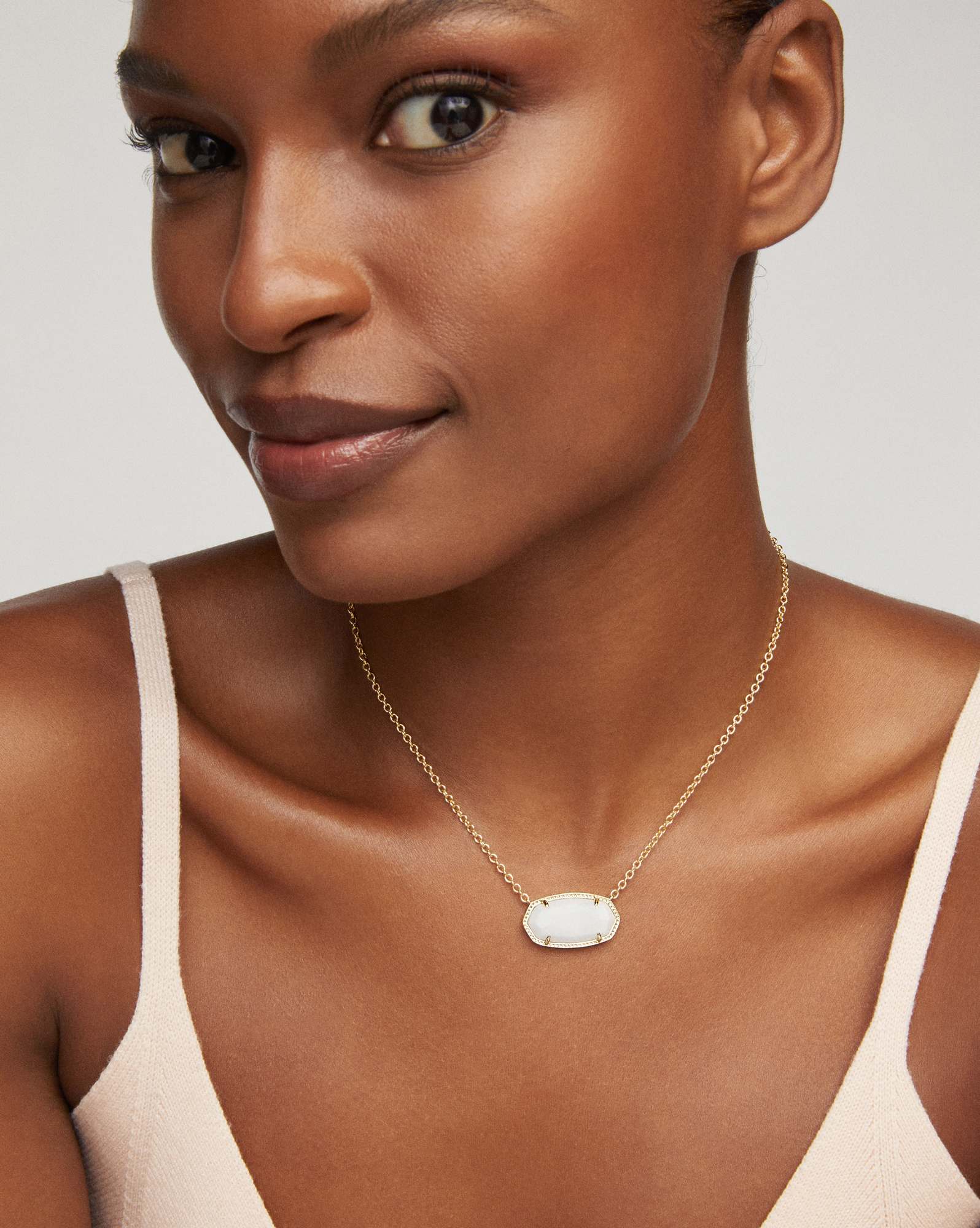 Elisa Gold Statement Short Pendant Necklace