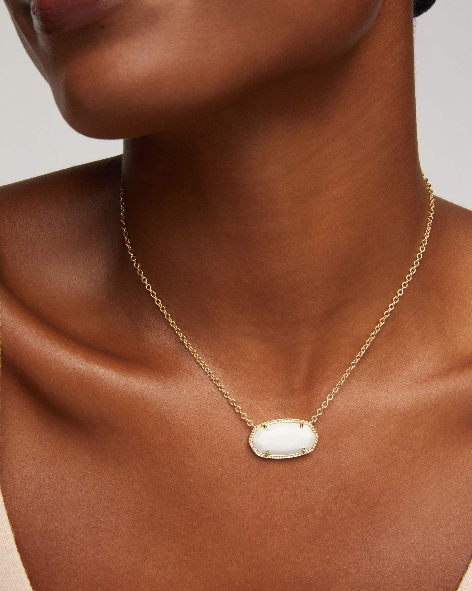 Elisa Gold Statement Short Pendant Necklace