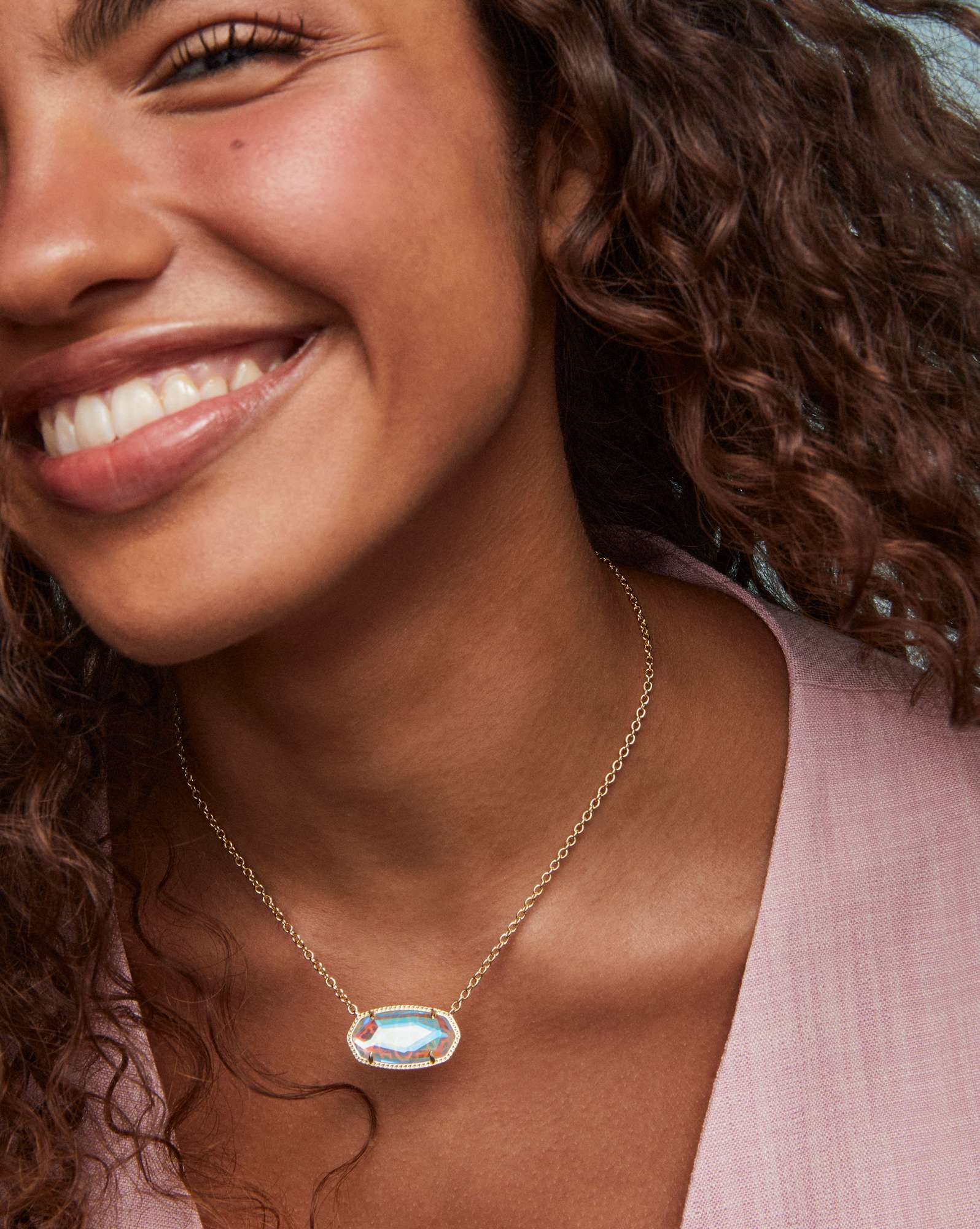 Elisa Gold Statement Short Pendant Necklace