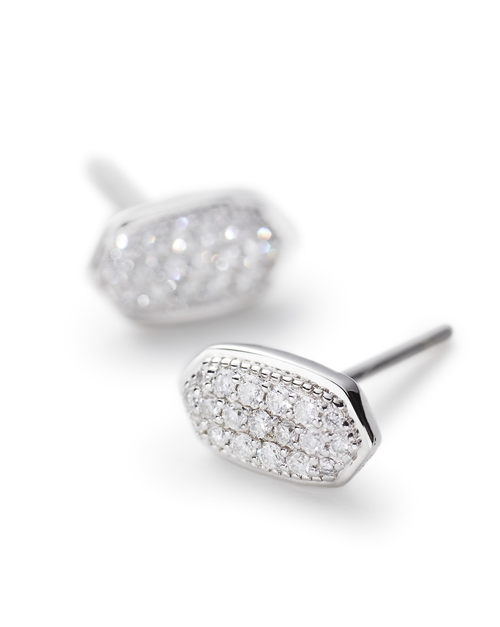 Amelee Earrings in Pave Diamond and 14k White Gold