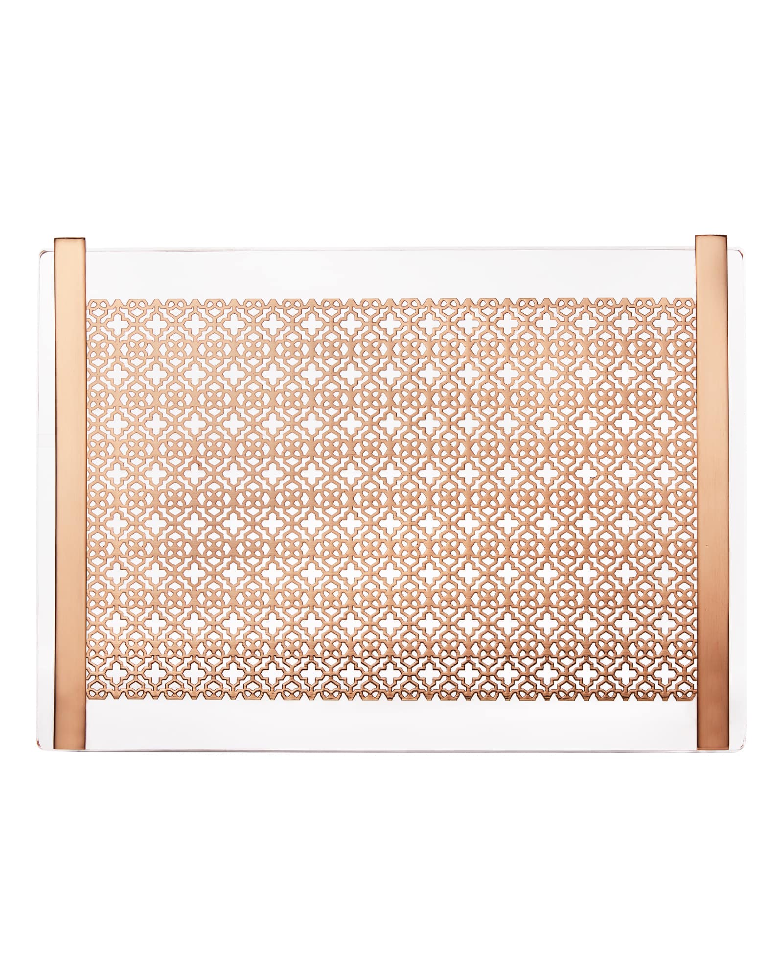 FILIGREE ACRYLIC TRAY RSG METAL 14X10