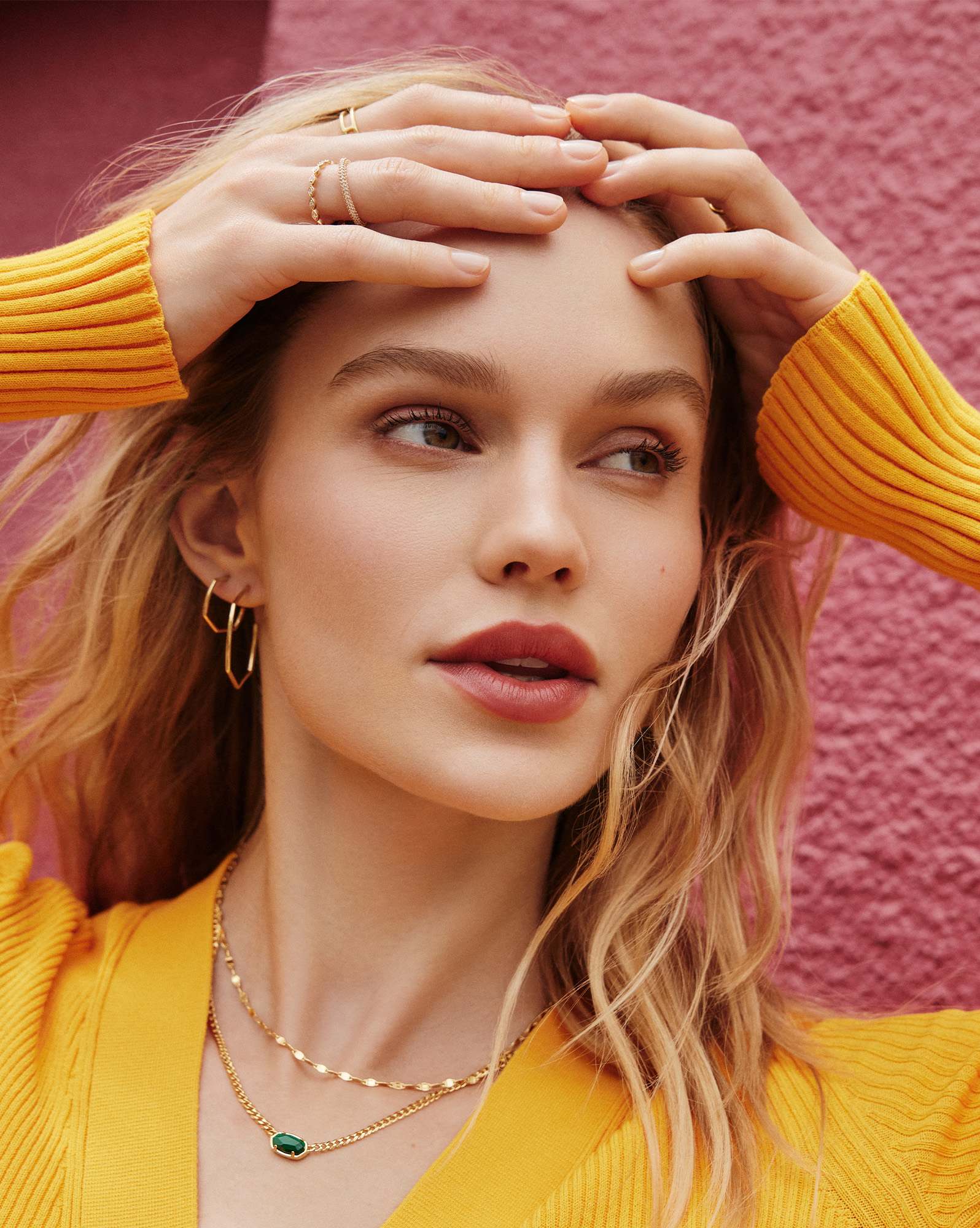 Fern 18k Gold Vermeil Curb Chain Necklace in Malachite