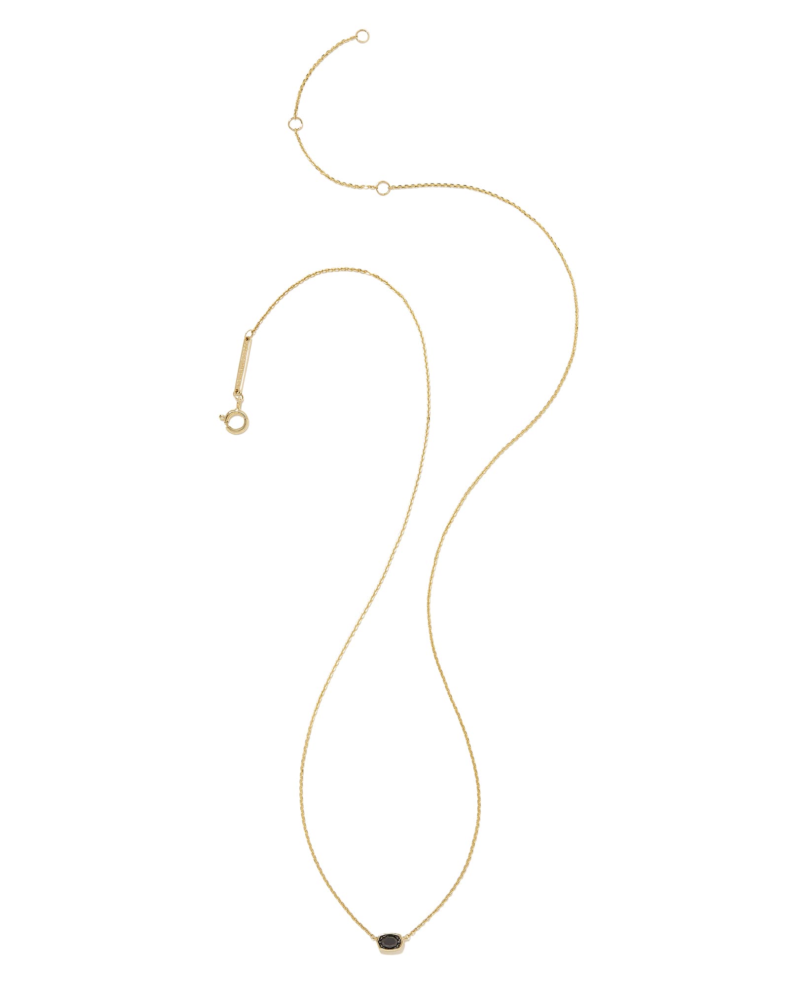 0.11 ct Marisa 14k Yellow Gold Oval Solitaire Pendant Necklace in Black Diamond