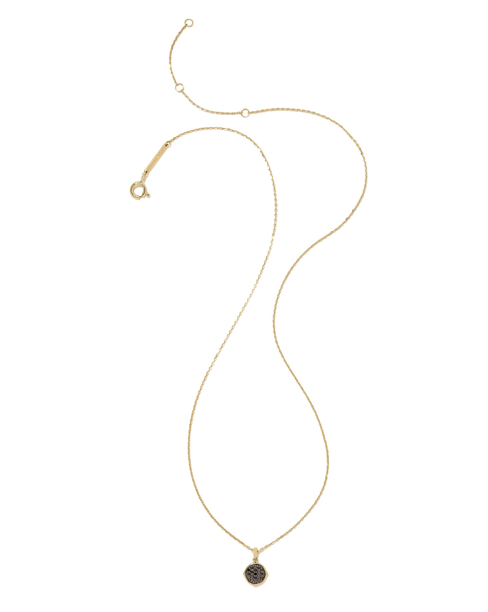 0.1 ct Matilda 14k Yellow Gold Pendant Necklace in Black Diamond