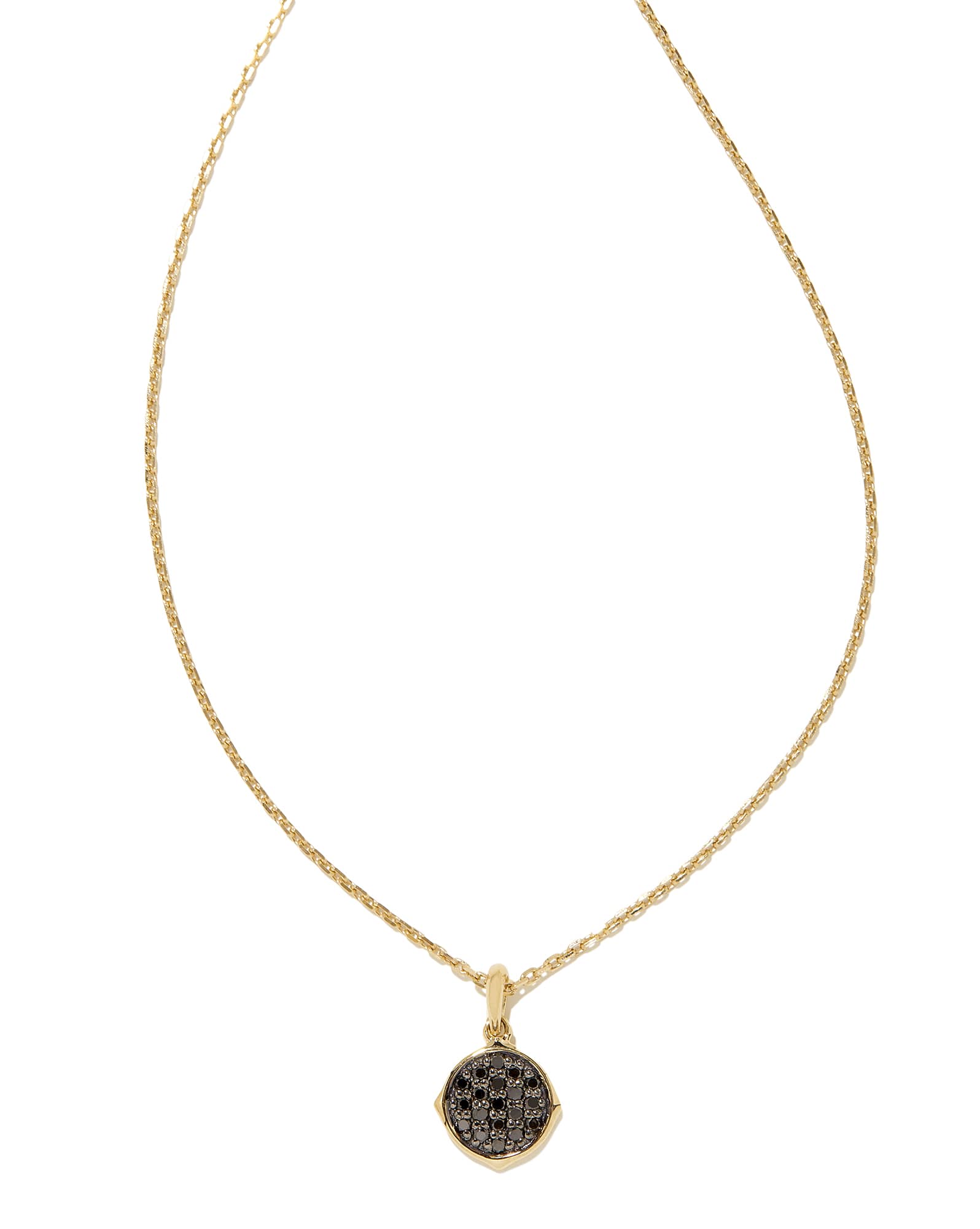0.1 ct Matilda 14k Yellow Gold Pendant Necklace in Black Diamond