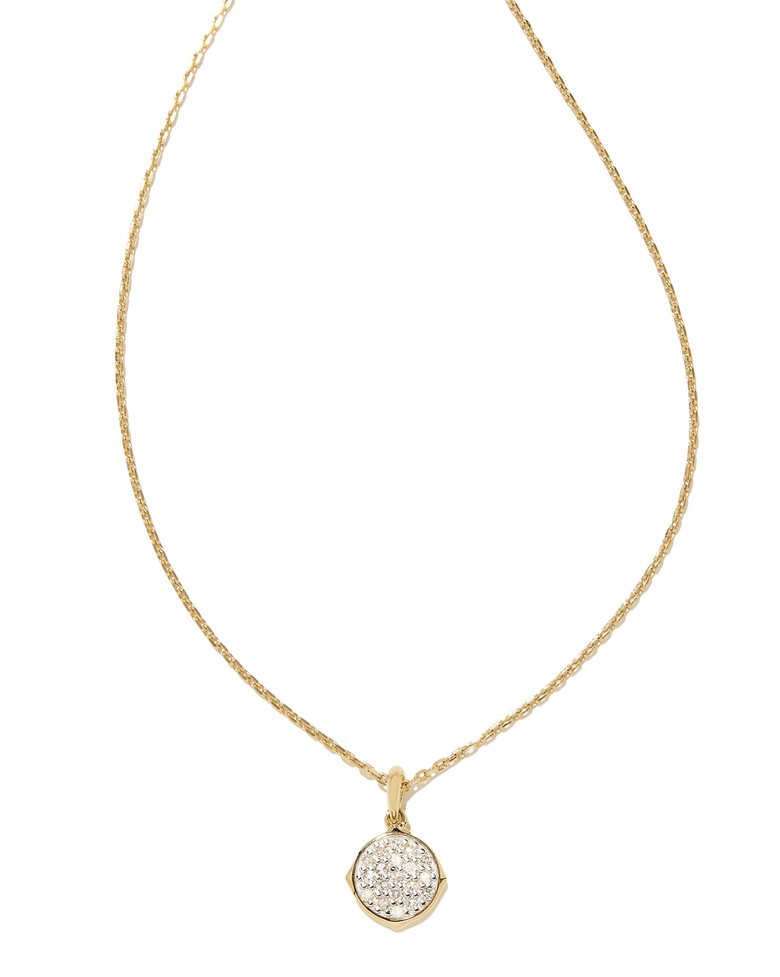 0.1 ct Matilda 14k Yellow Gold Pendant Necklace in White Diamond