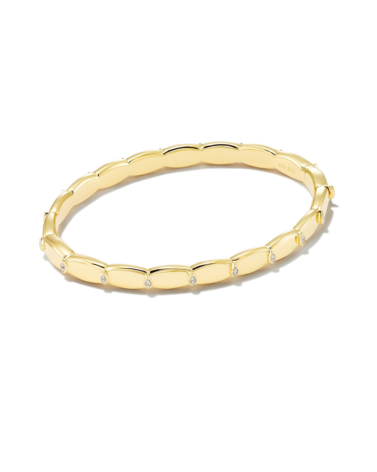 Jordan 18k Gold Vermeil Bangle Bracelet in White Sapphire