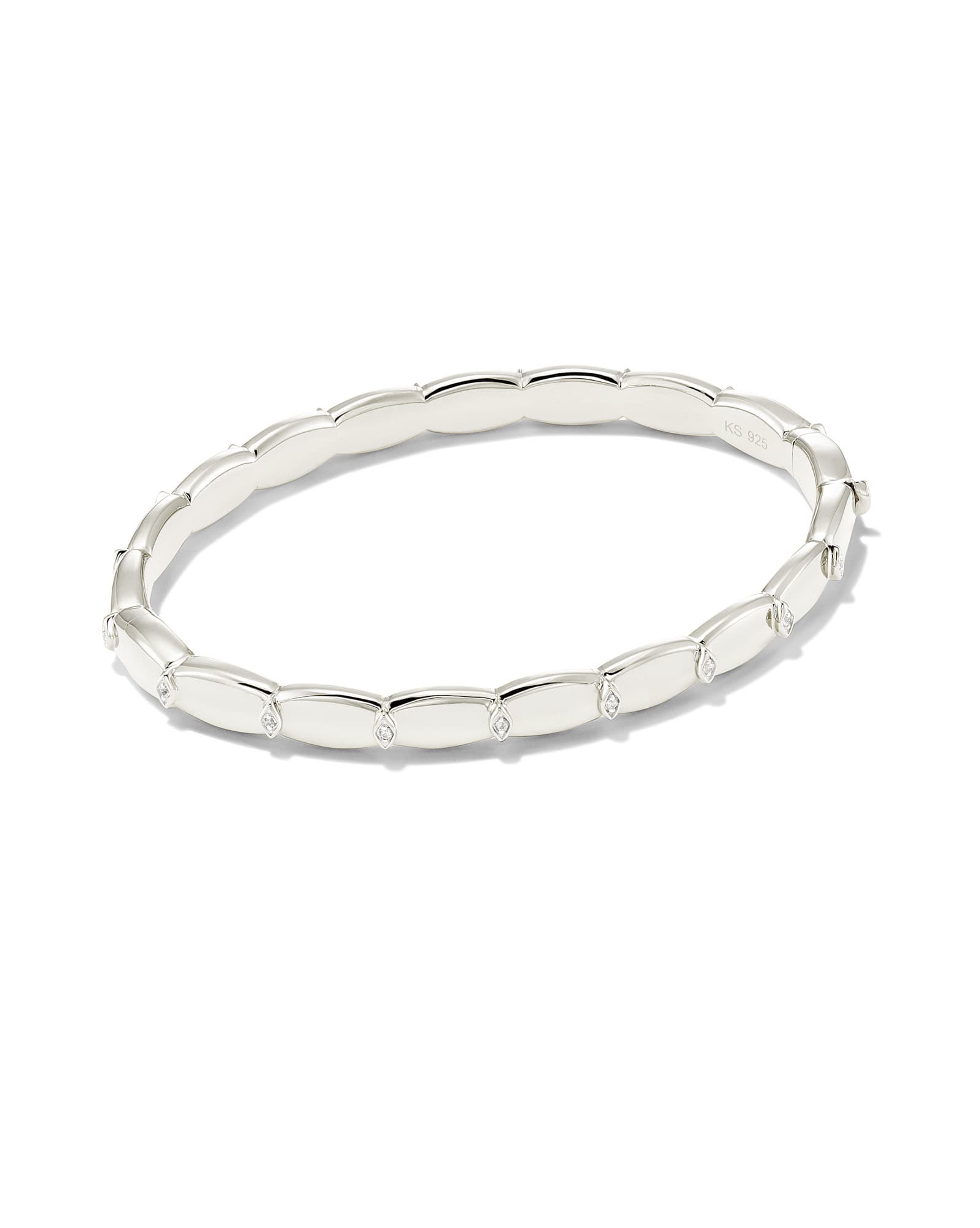 Jordan Sterling Silver Bangle Bracelet in White Sapphire