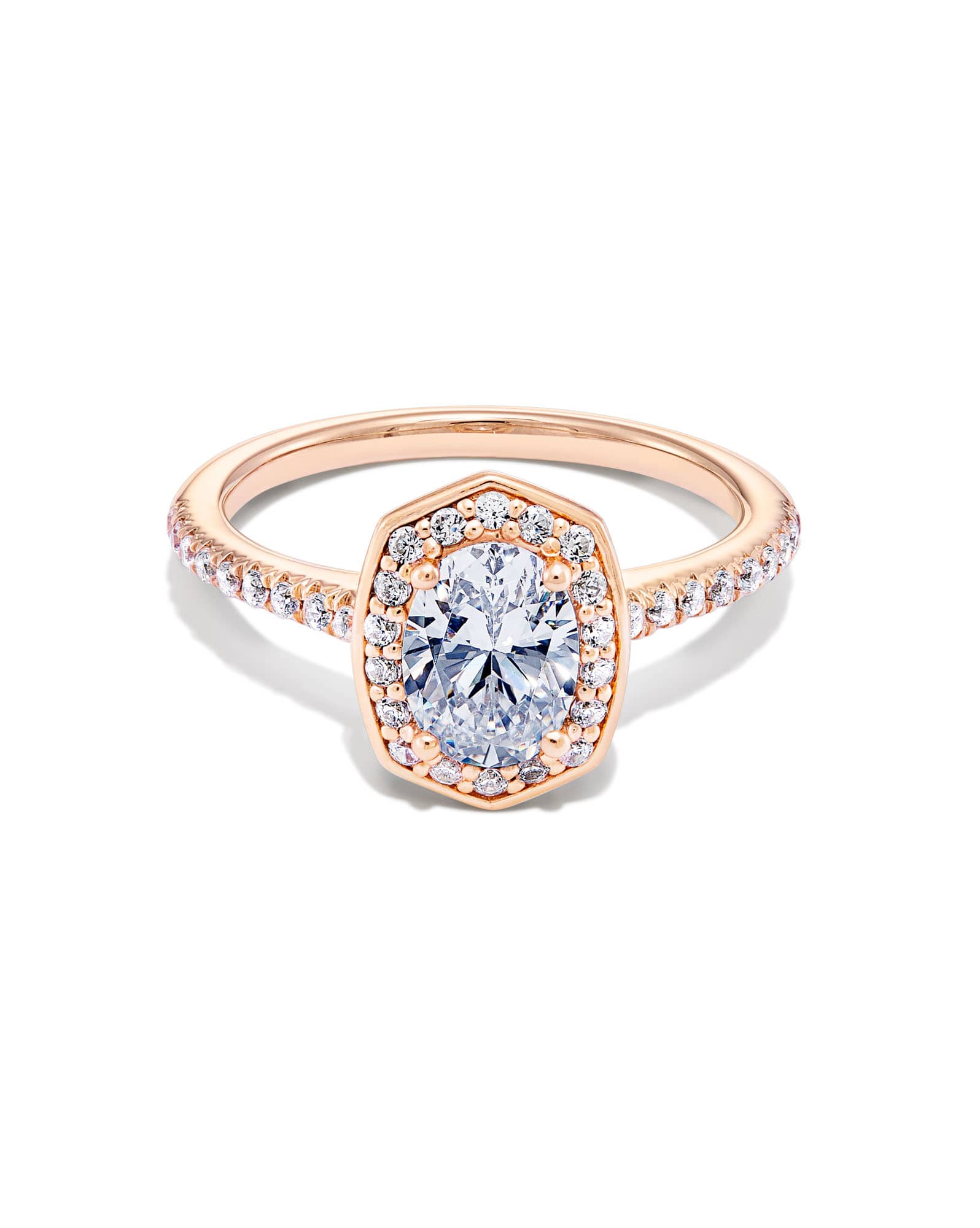 1 ct Oval Iconic Halo Engagement Ring in 14k Rose Gold