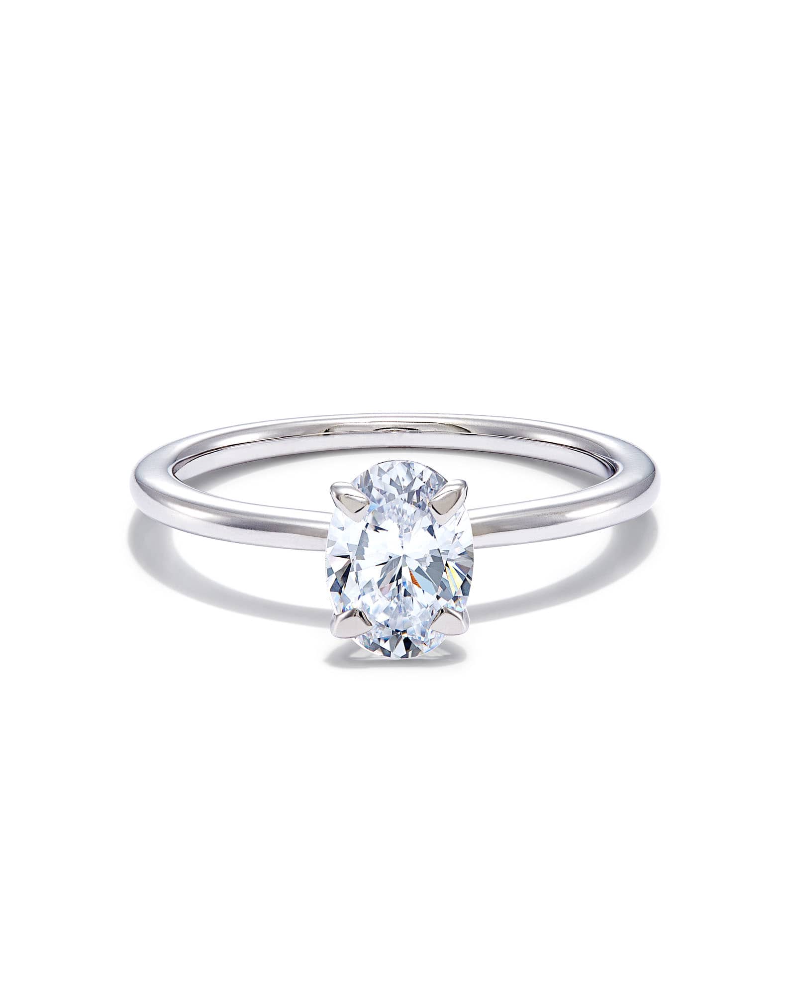 0.5 ct Oval Solitaire Engagement Ring in 14k White Gold