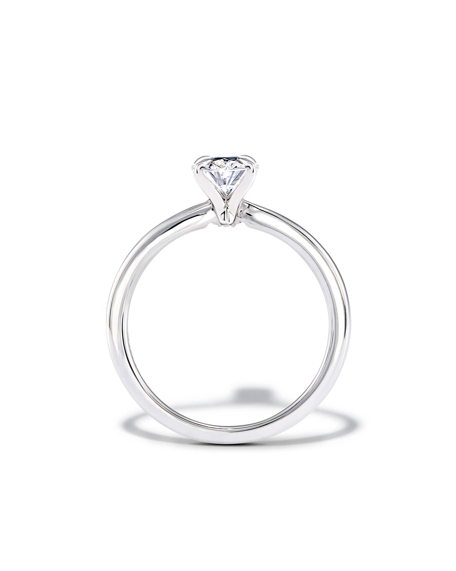0.5 ct Oval Solitaire Engagement Ring in 14k White Gold