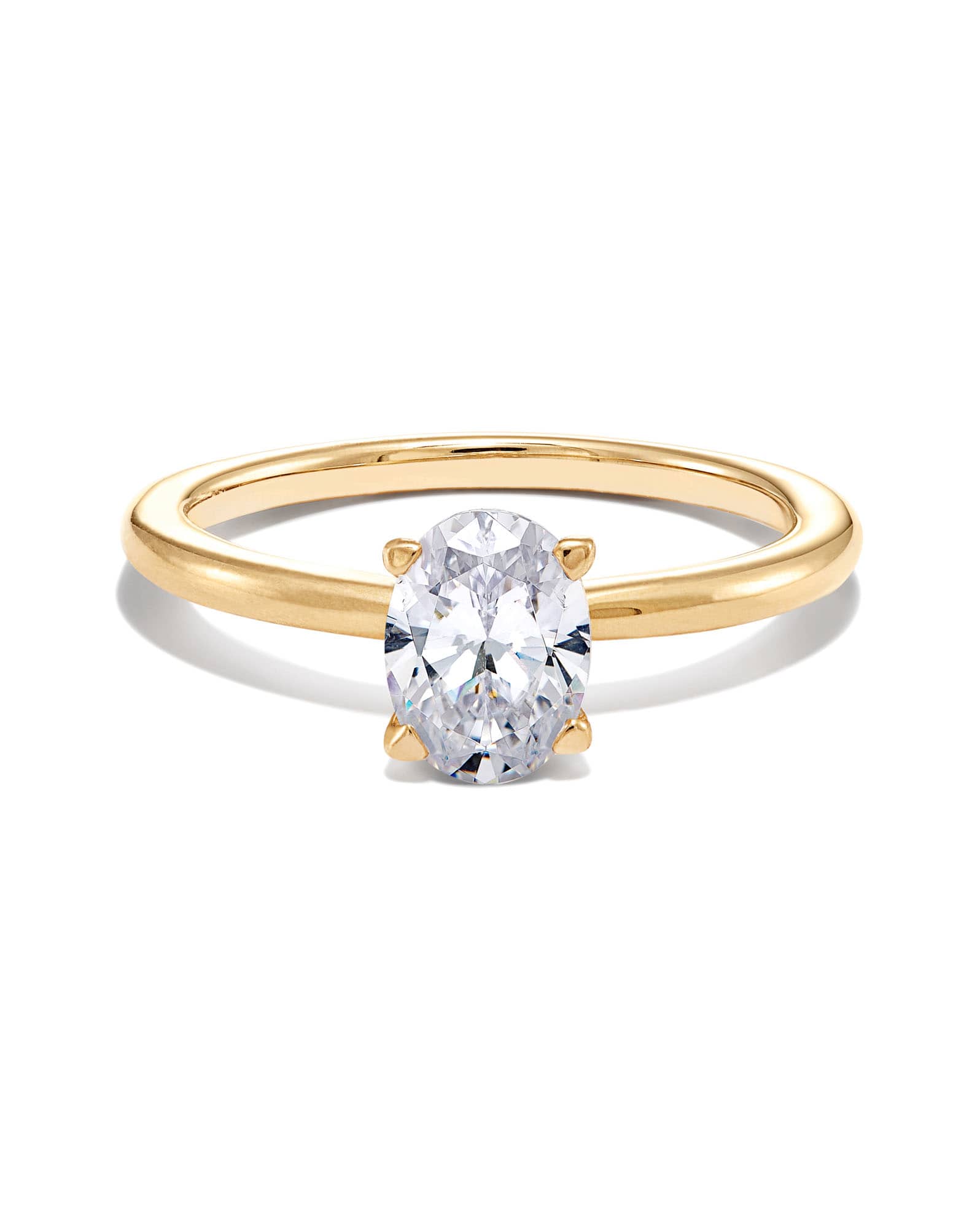 0.5 ct Oval Solitaire Engagement Ring in 14k Yellow Gold