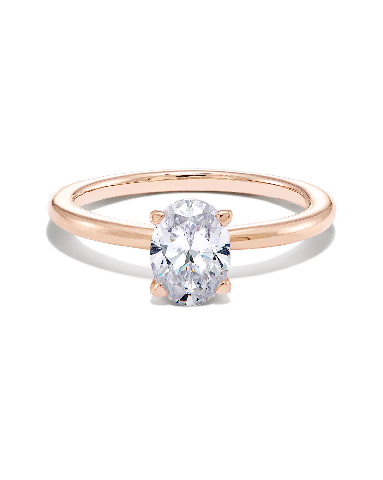 2 ct Oval Solitaire Engagement Ring in 14k Rose Gold
