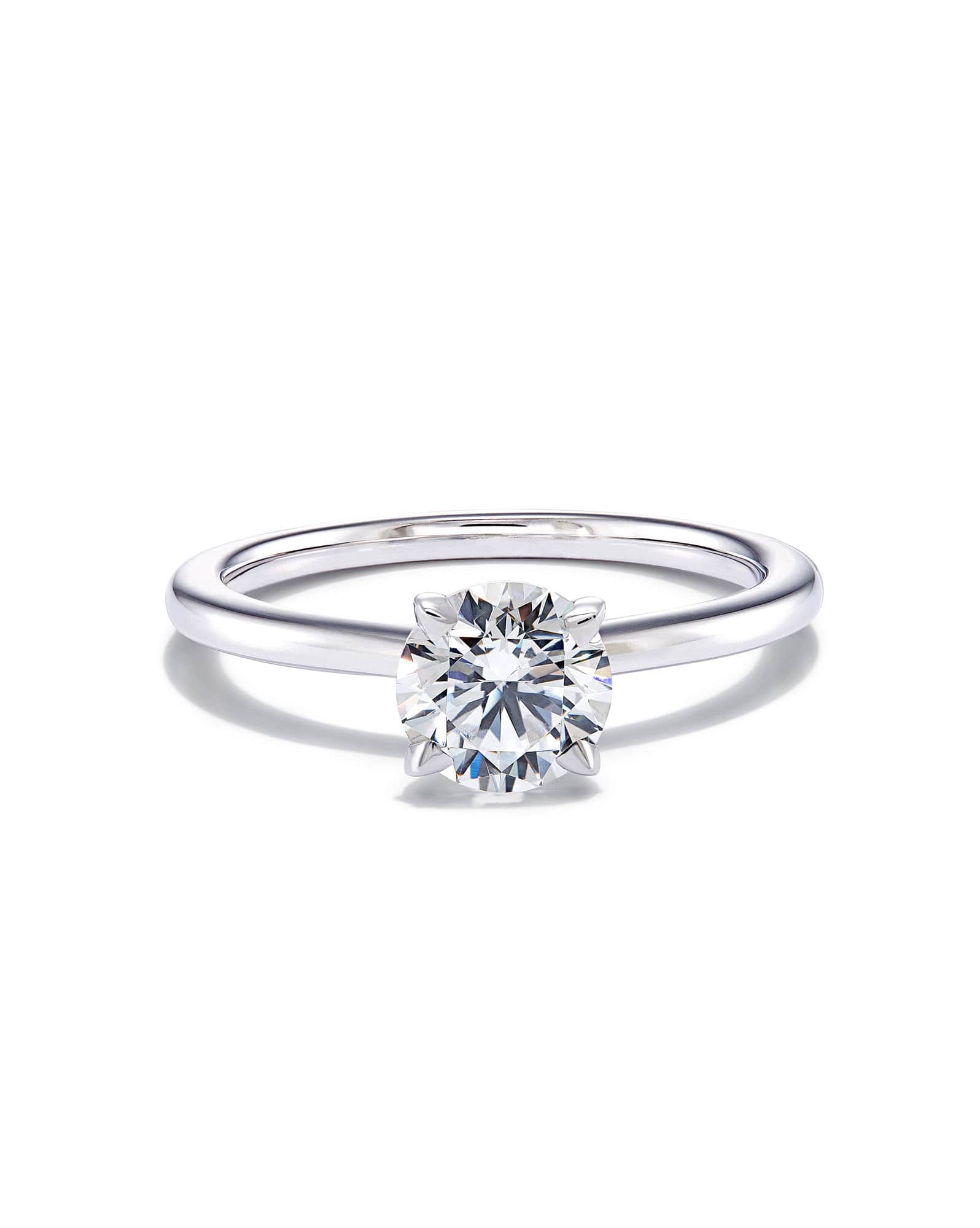 0.5 ct Round Solitaire Engagement Ring in 14k White Gold