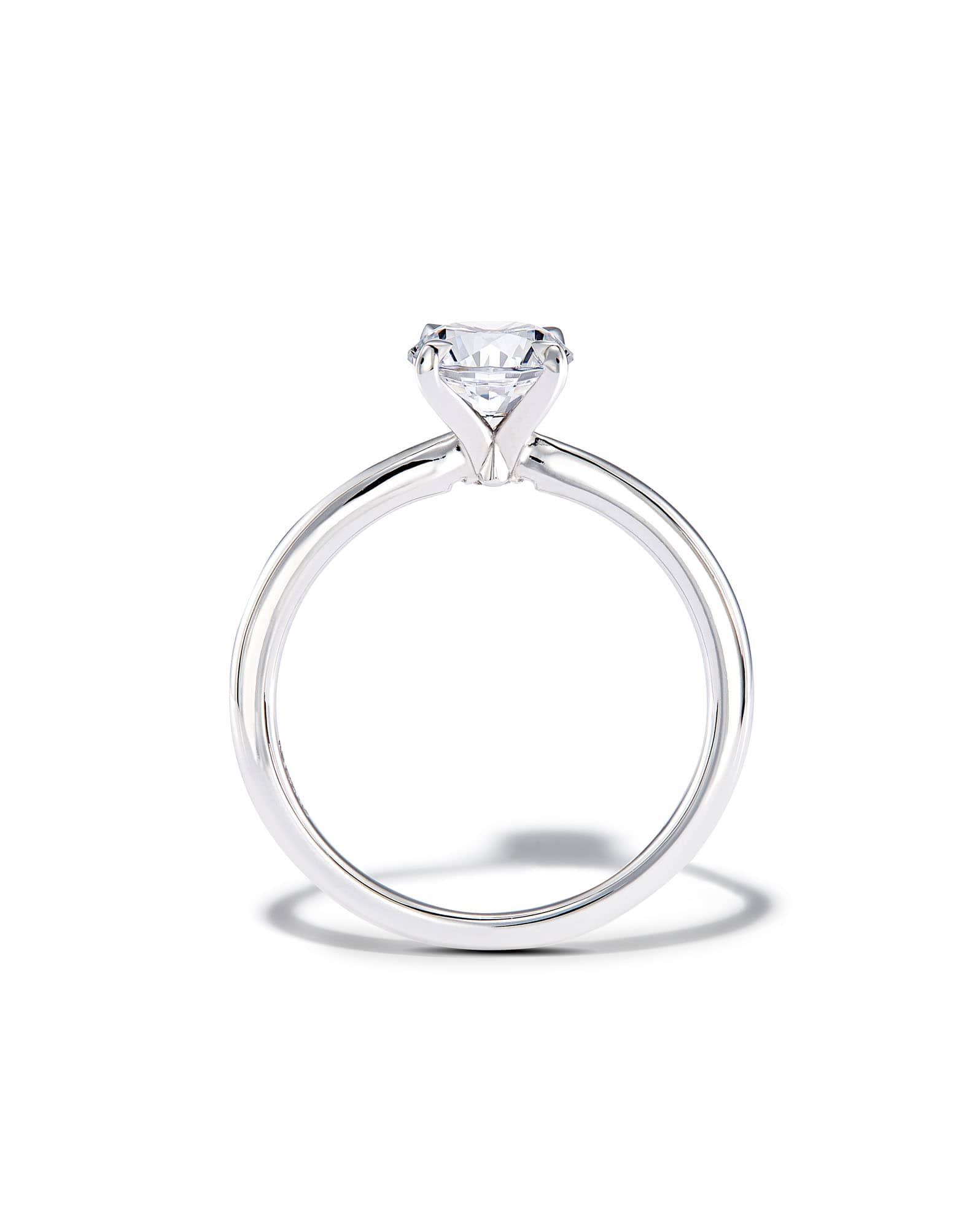 0.5 ct Round Solitaire Engagement Ring in 14k White Gold