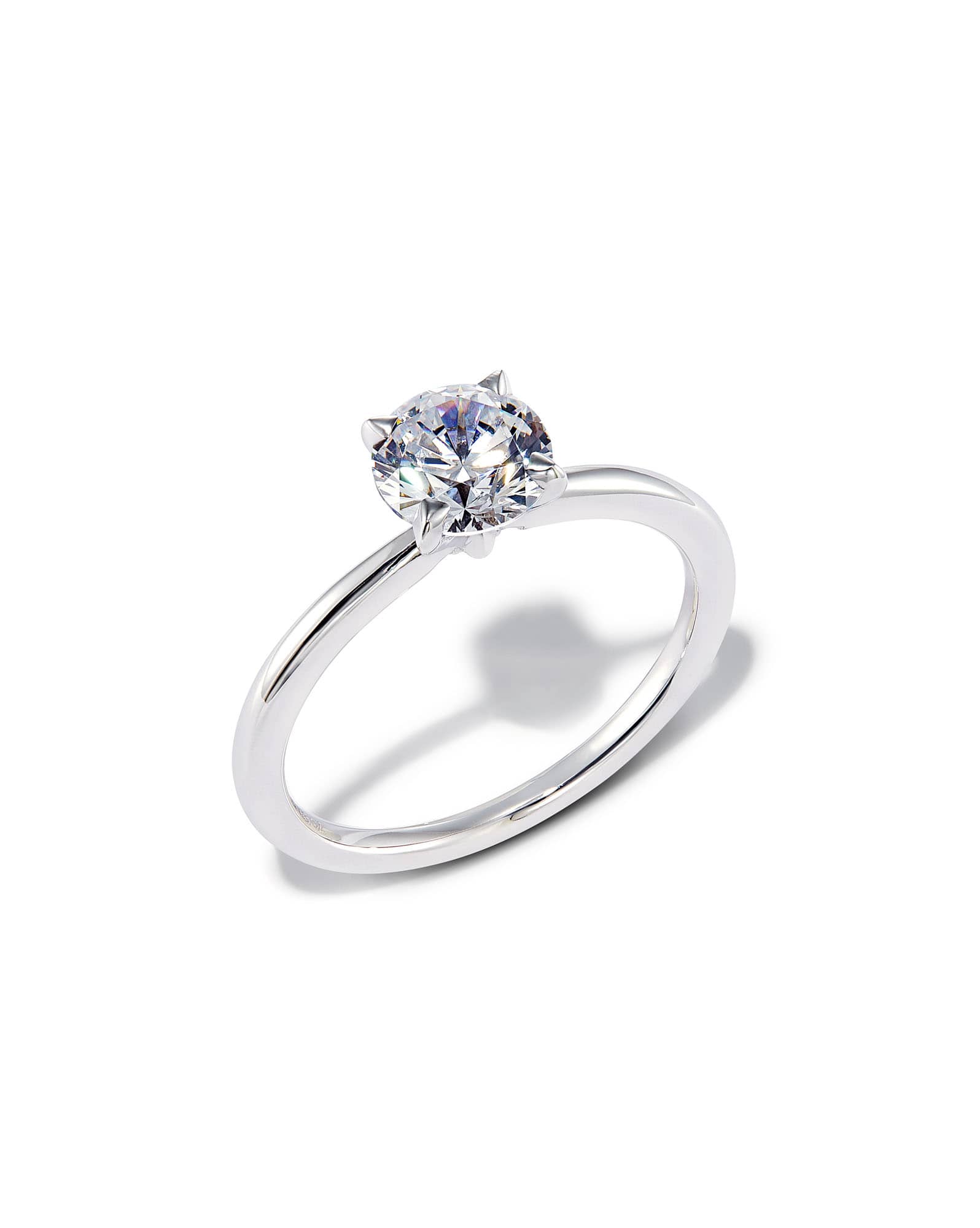 0.5 ct Round Solitaire Engagement Ring in 14k White Gold
