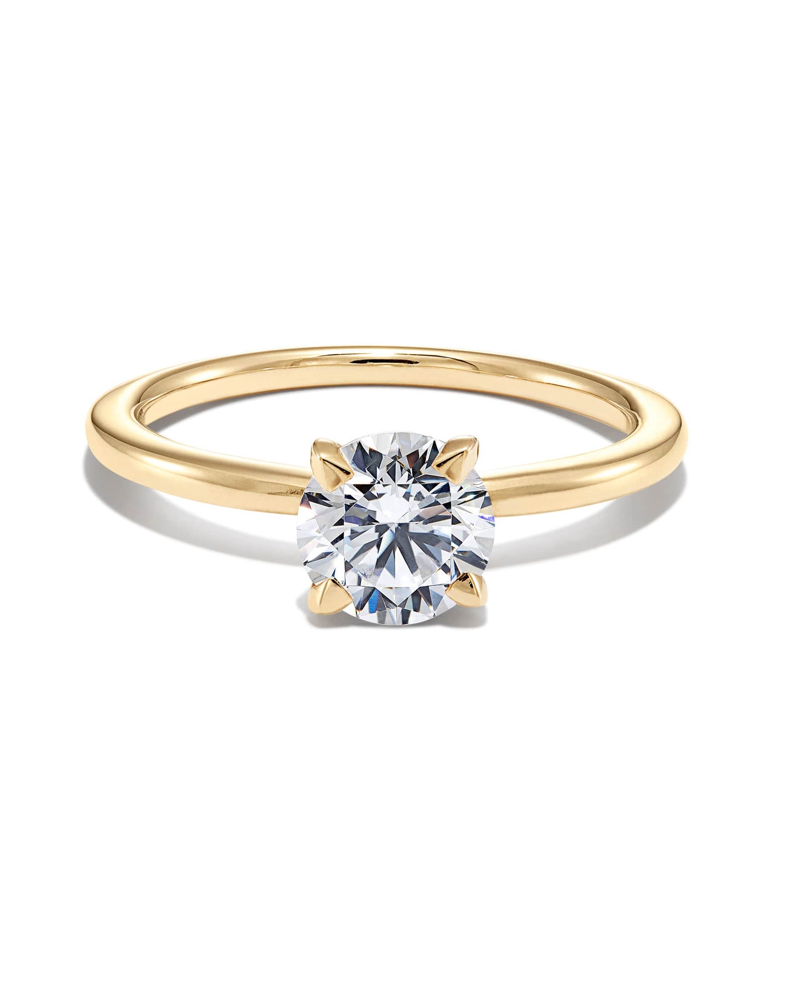 0.5 ct Round Solitaire Engagement Ring in 14k Yellow Gold